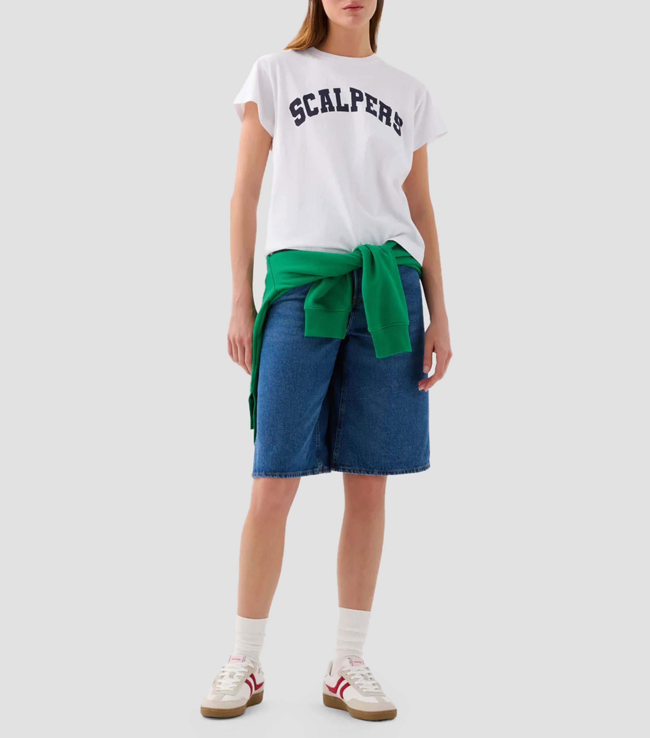 Playera cuello redondo manga corta con estampado Mujer