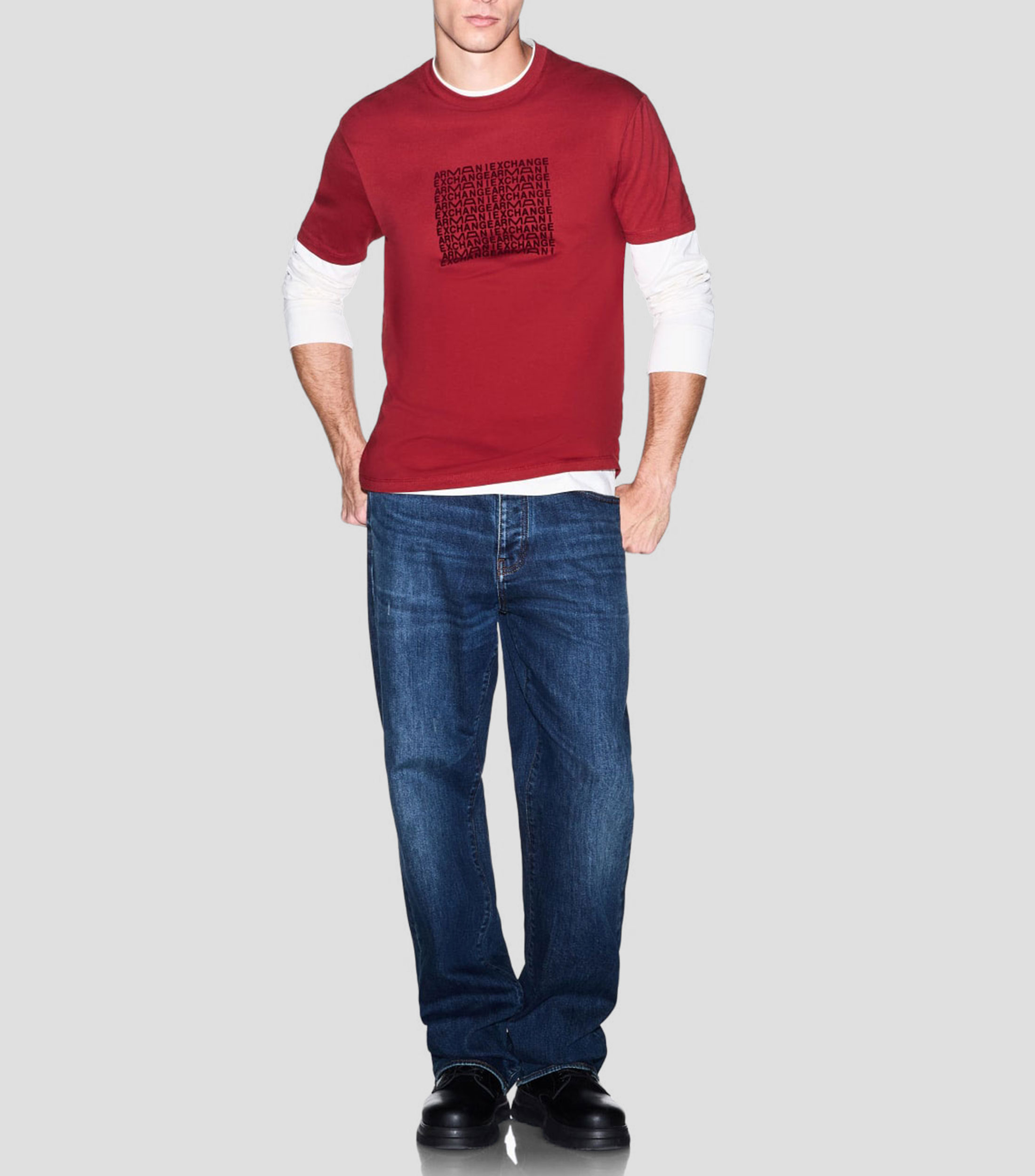 Playera cuello redondo manga corta estampada Hombre