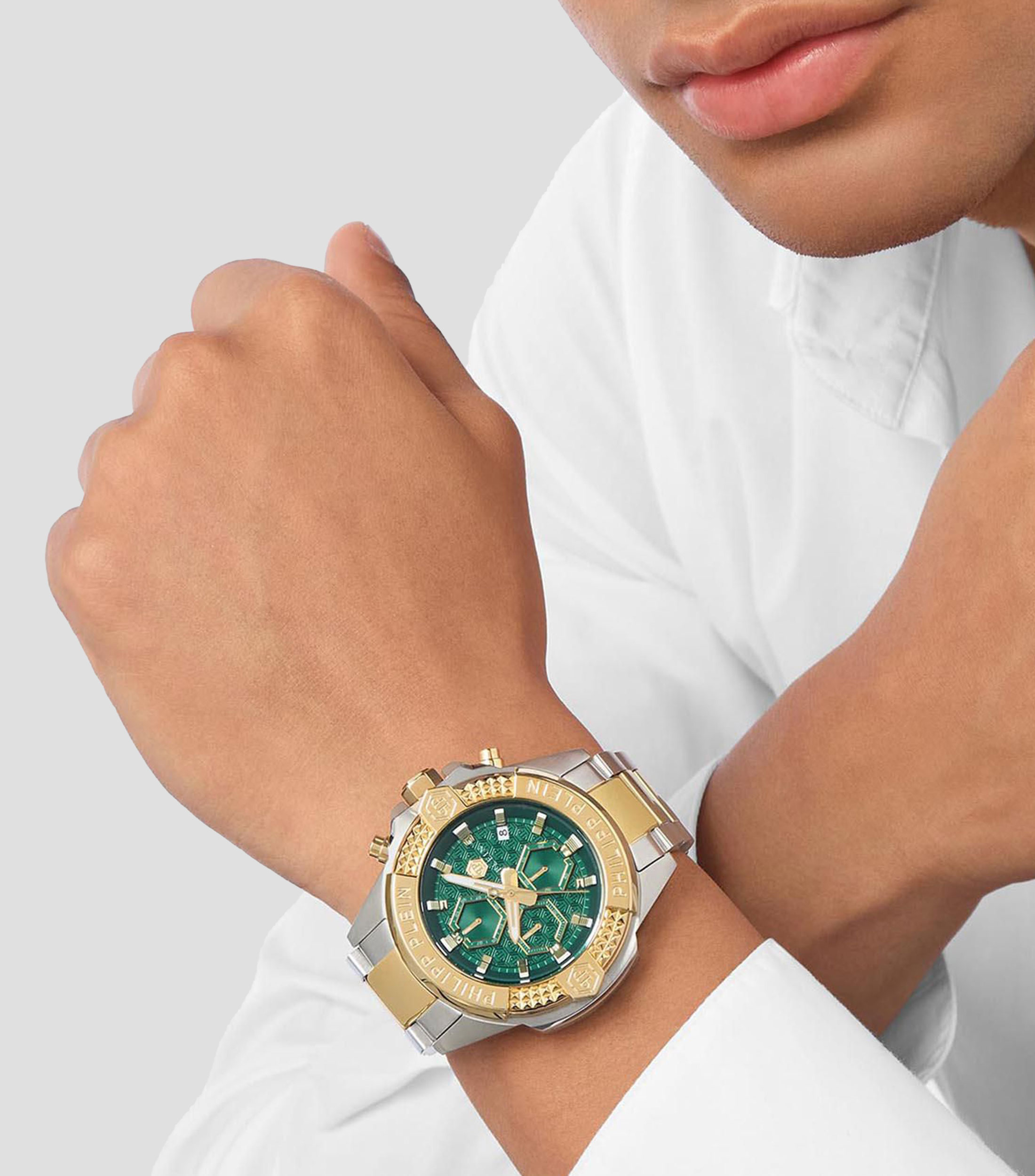 Reloj para hombre The Skull Chrono Casual, Dorado, Plateado