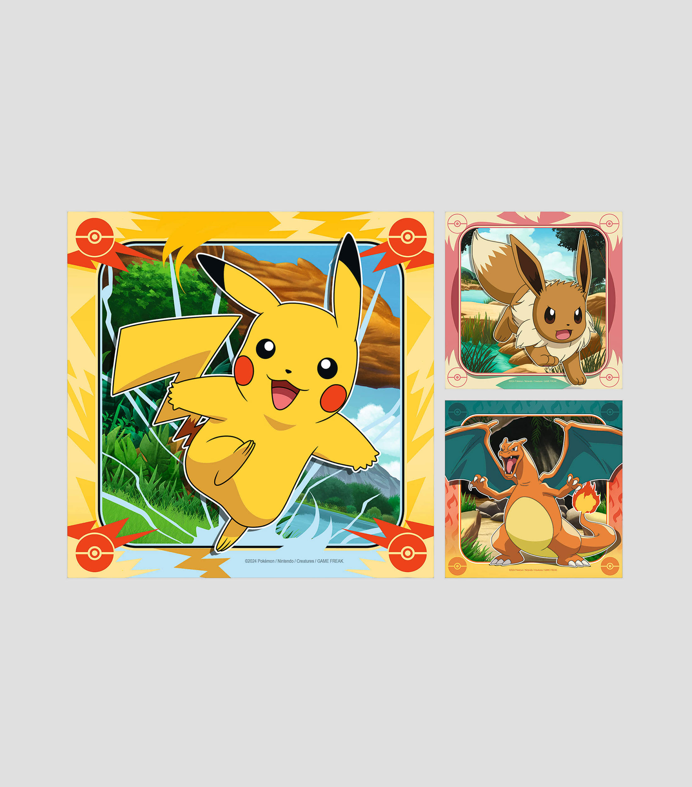 Set de 3 rompecabezas Pokémon, 49 piezas cada uno