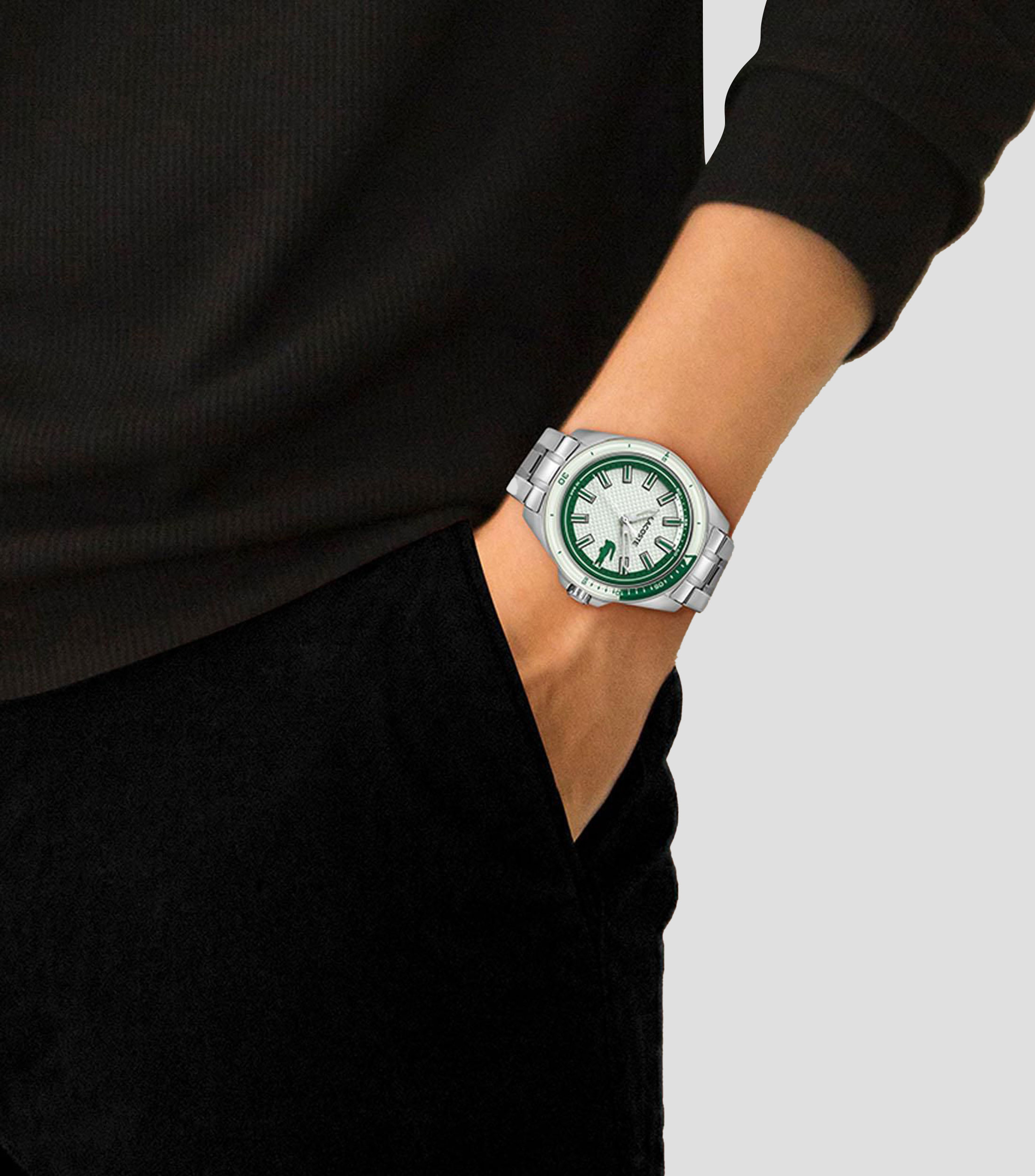 Reloj para Hombre Capbreton deportivo plateado, verde