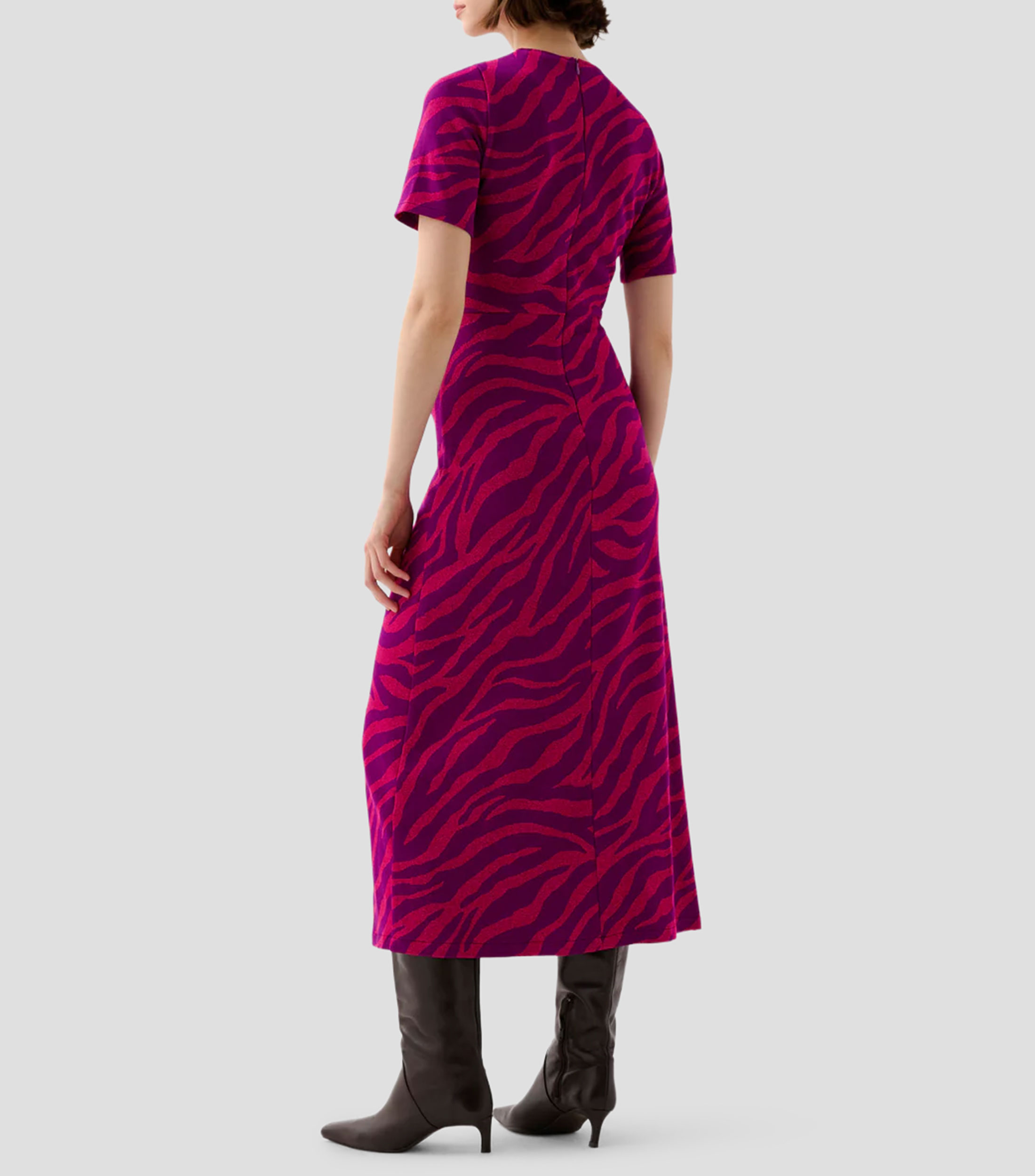 Vestido midi animalprint Zebra Mujer