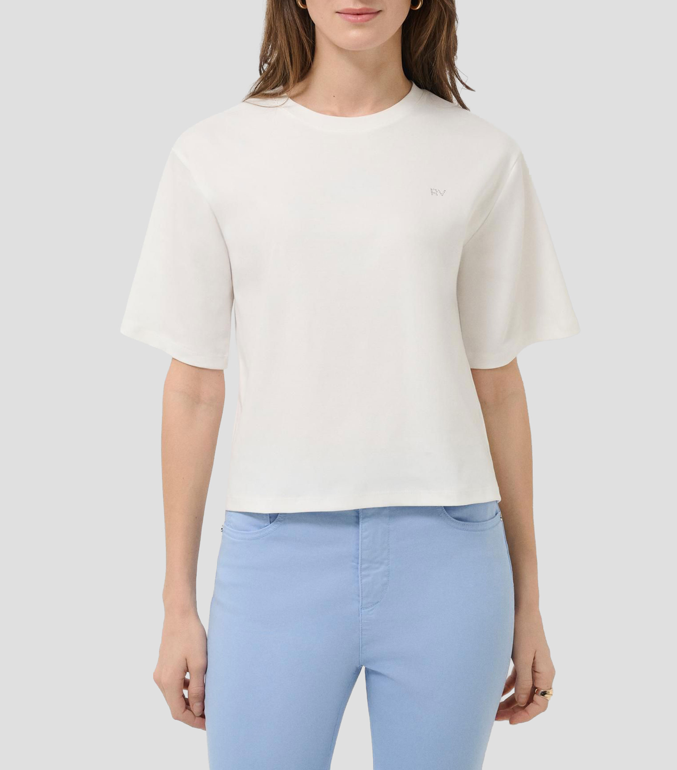 Playera cuello redondo manga corta liso Mujer
