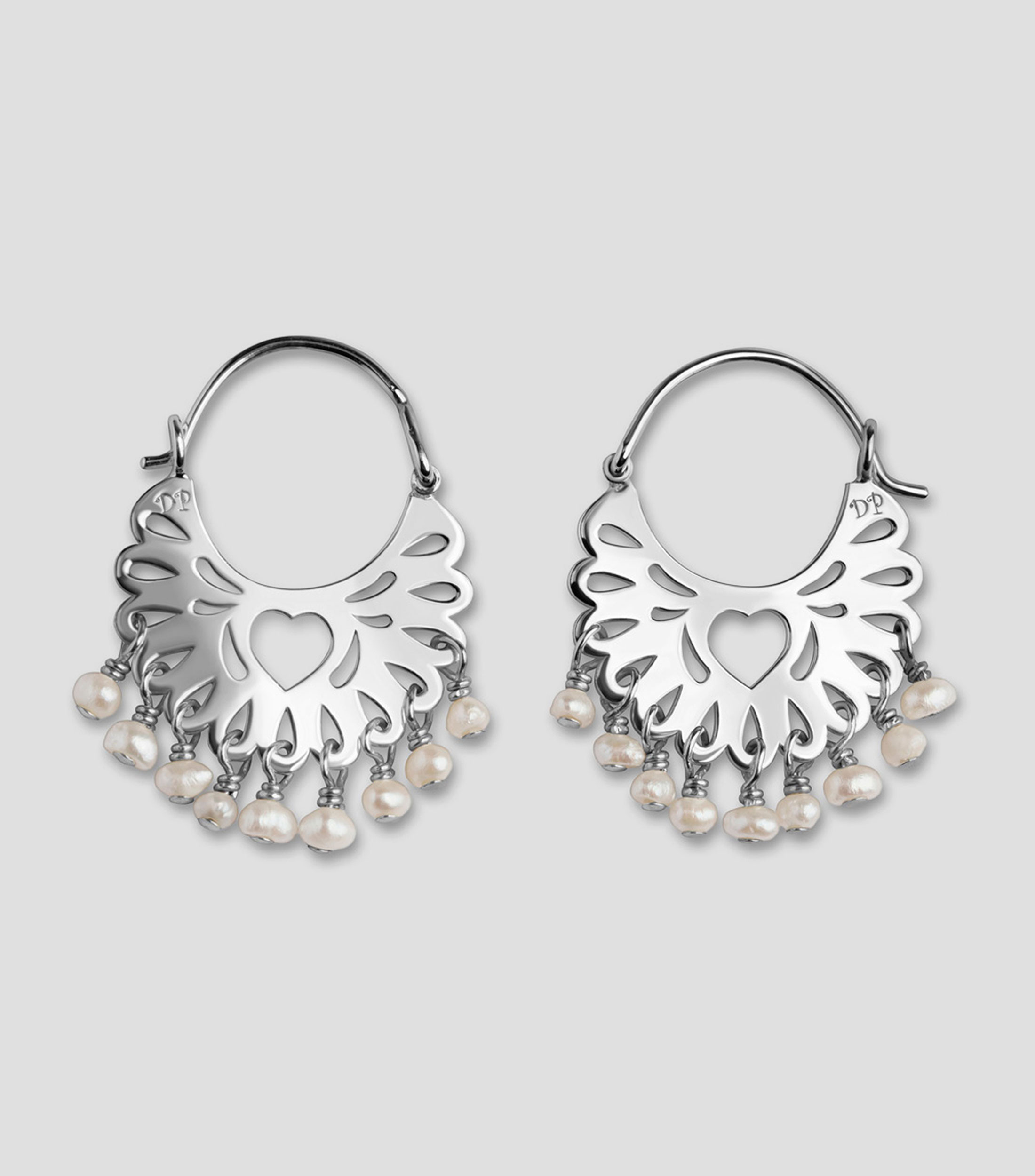 Arete en plata Amorcito Corazon Mujer