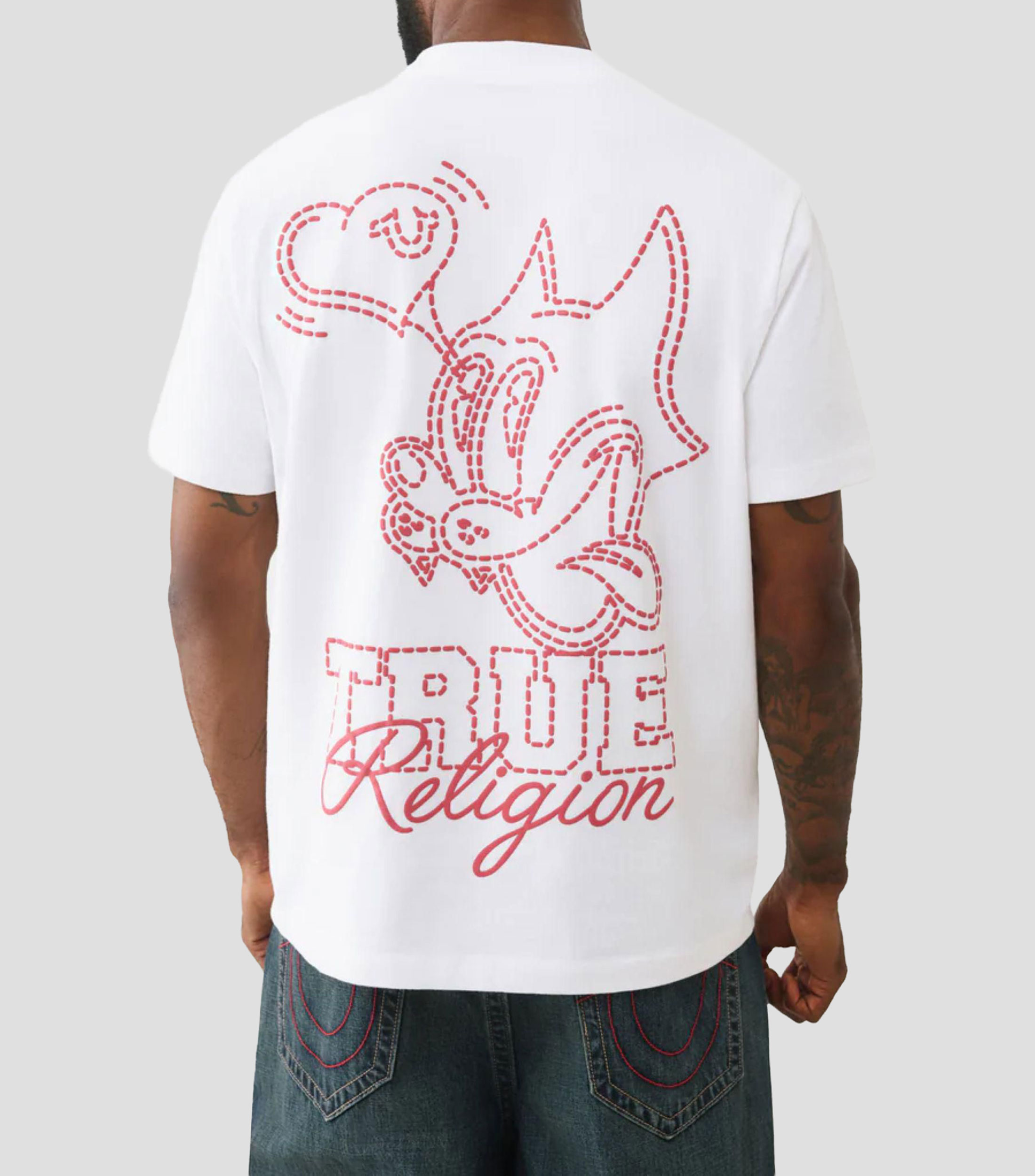 Playera cuello redondo manga corta estampada Hombre