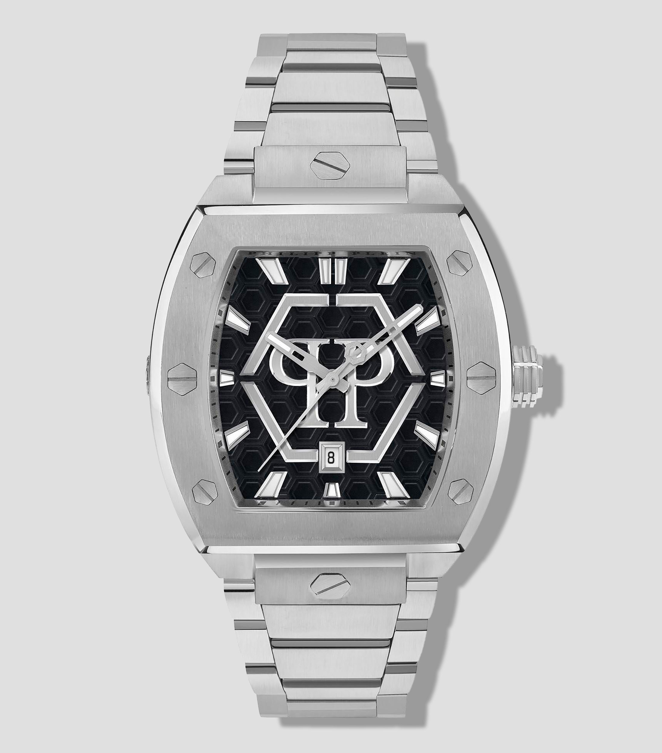Reloj para hombre Hexagon Phantom Casual, Plateado
