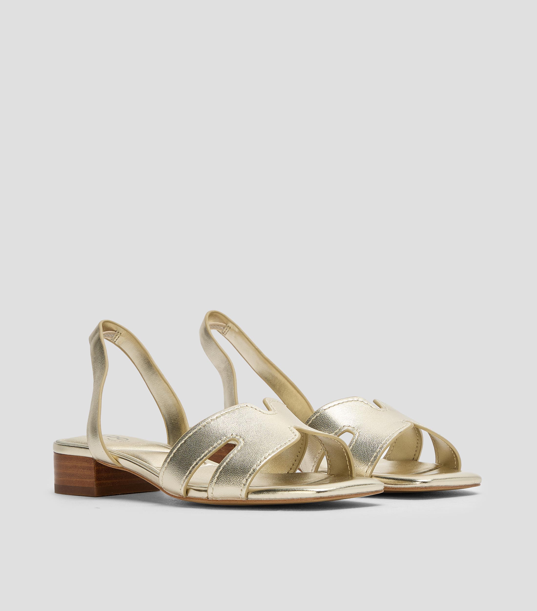 Sandalias casuales tacón bajo ancho en piel Javamannon Mujer