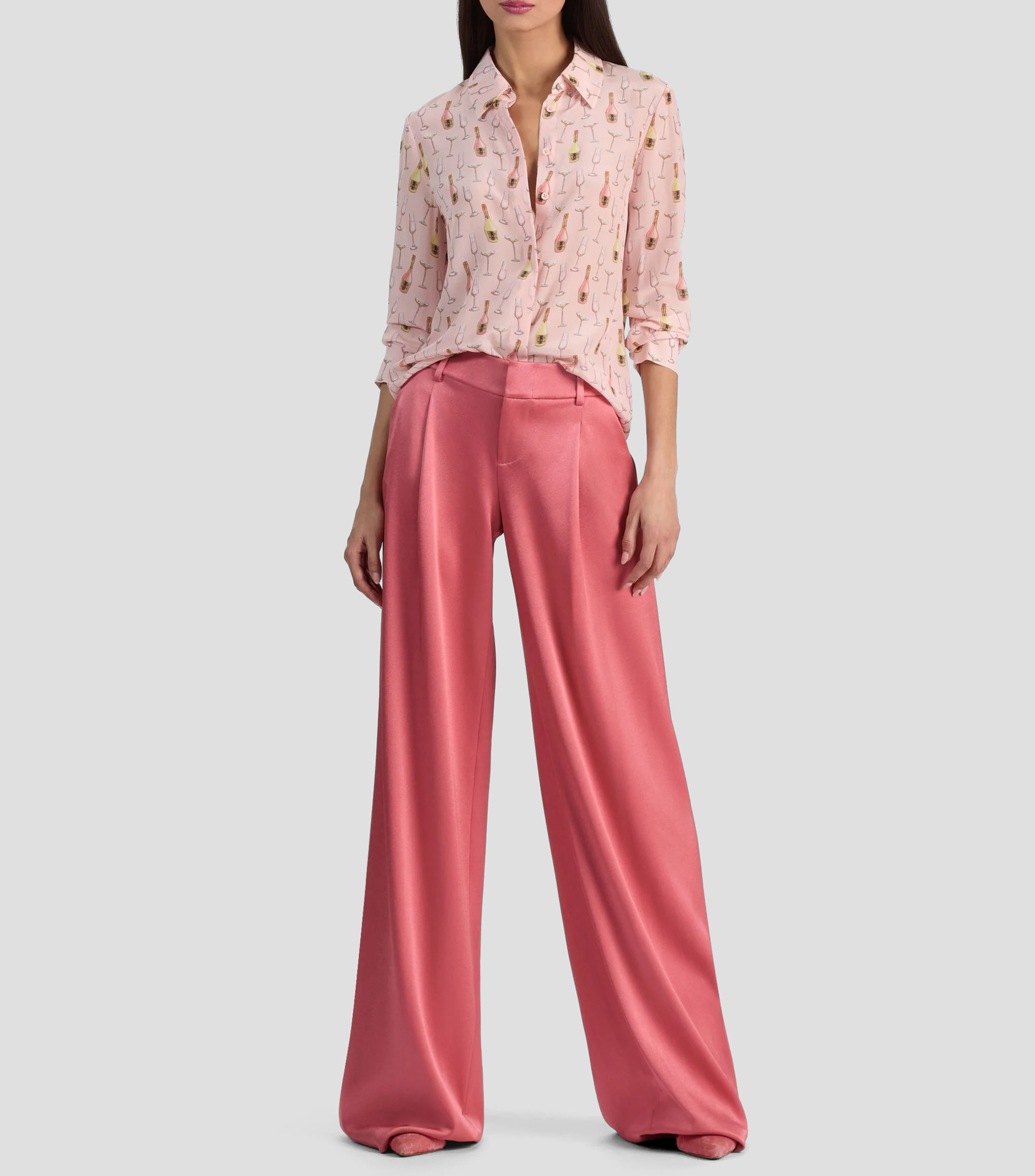 Camisa estampada con manga larga Mujer