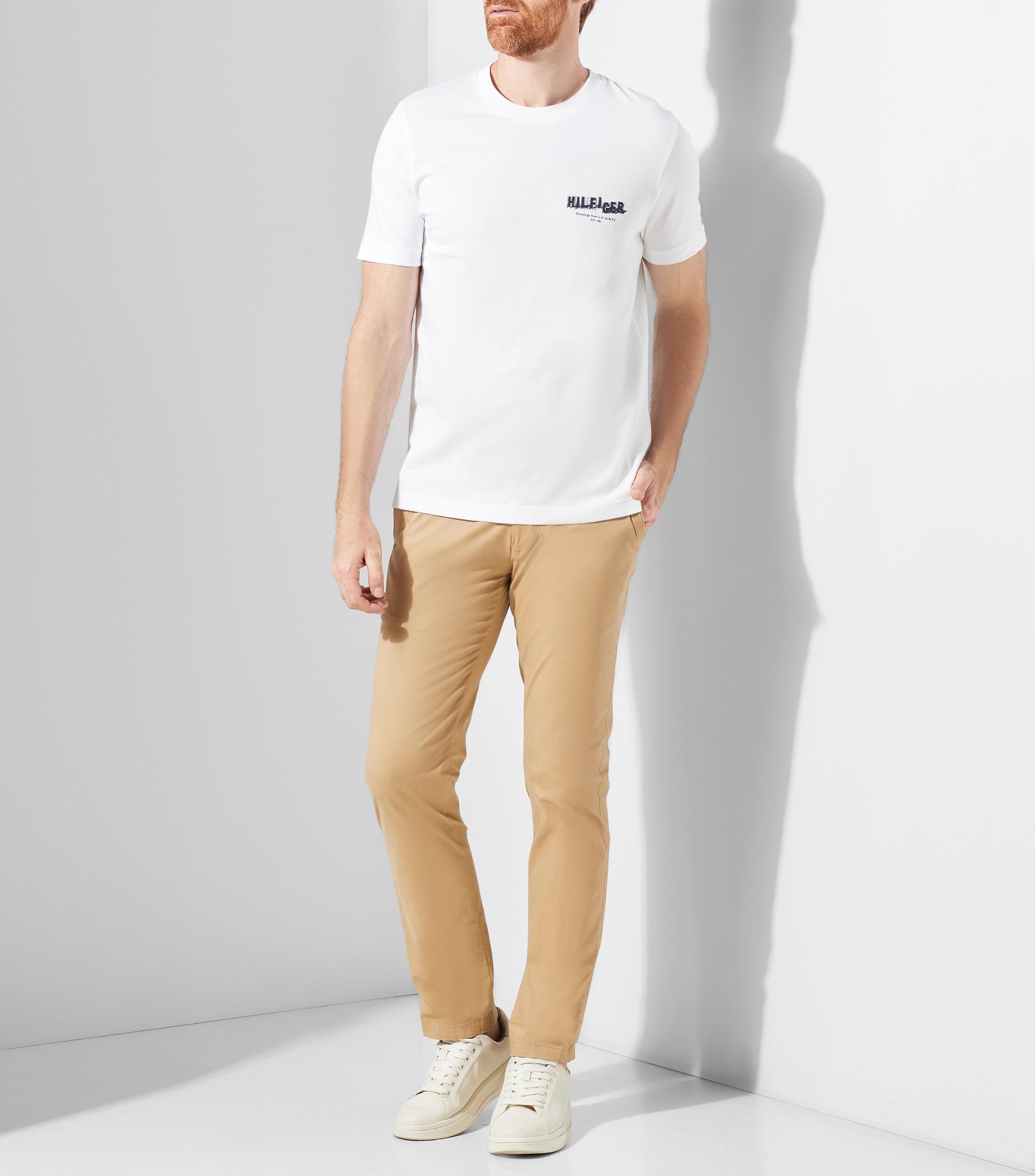 Playera cuello redondo manga corta estampada Hombre