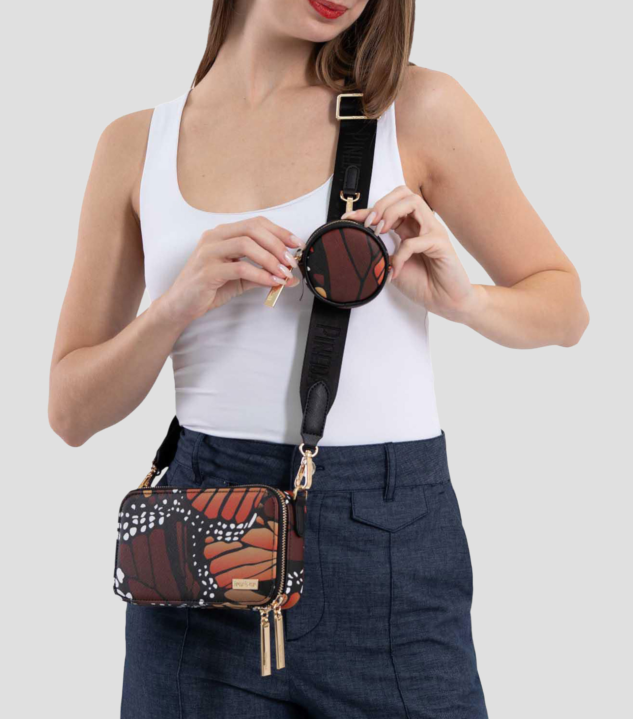 Bolsa crossbody multicolor Mariposa estampada Mujer