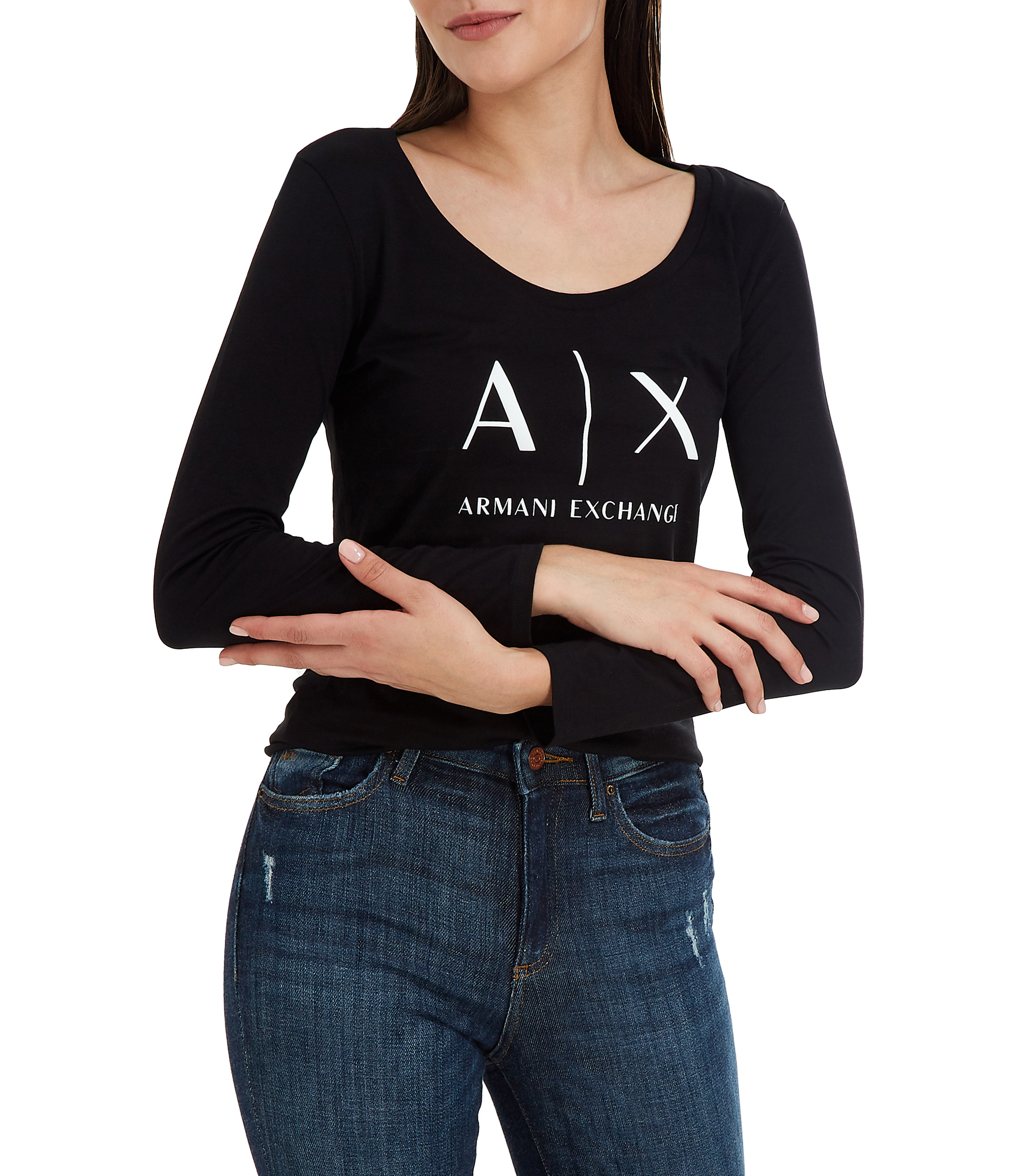 Armani Exchange Playera manga larga Mujer El Palacio de Hierro - Main Image