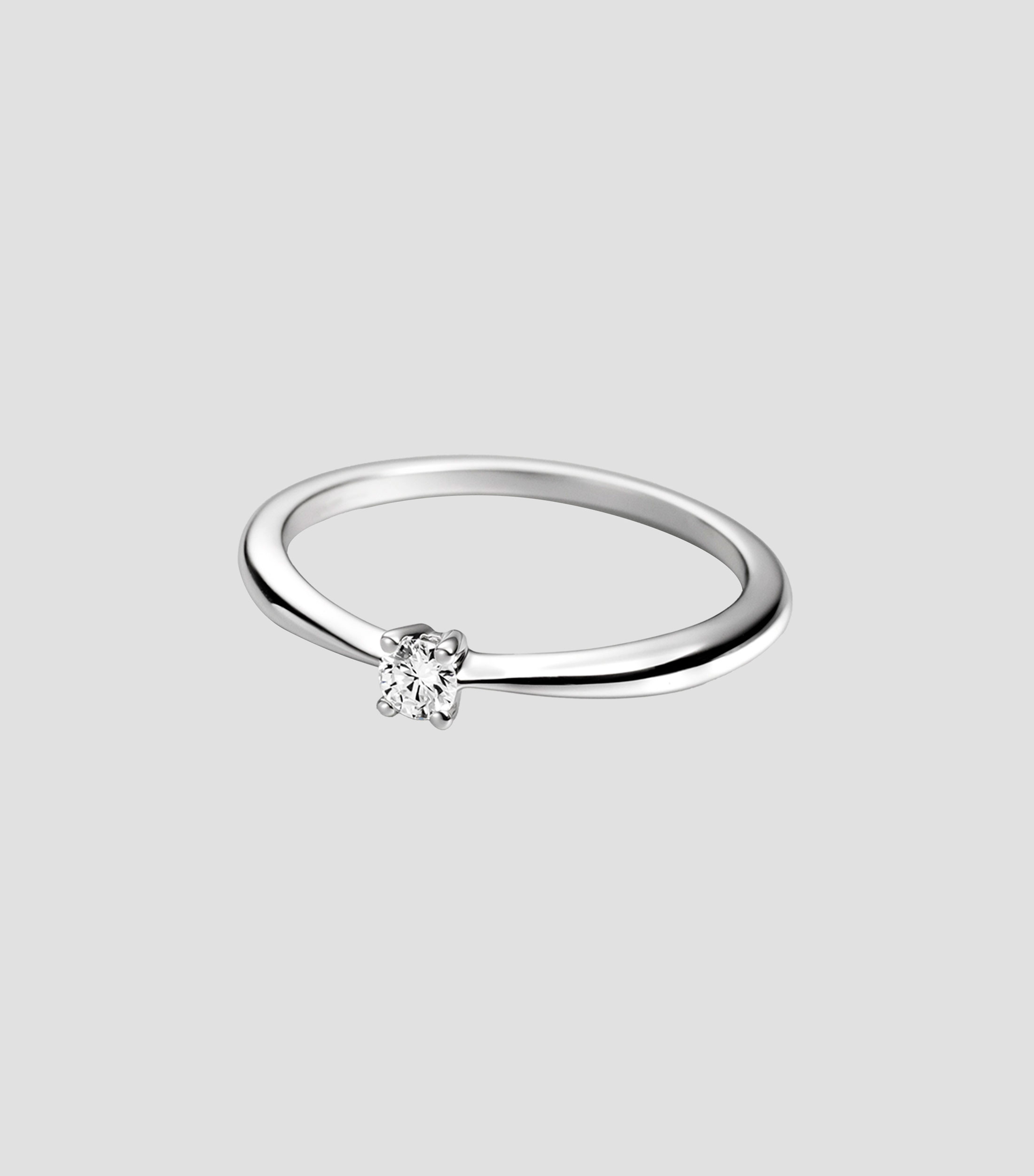 Anillo Solitario en Oro blanco de 18 Kilates con diamantes Mujer