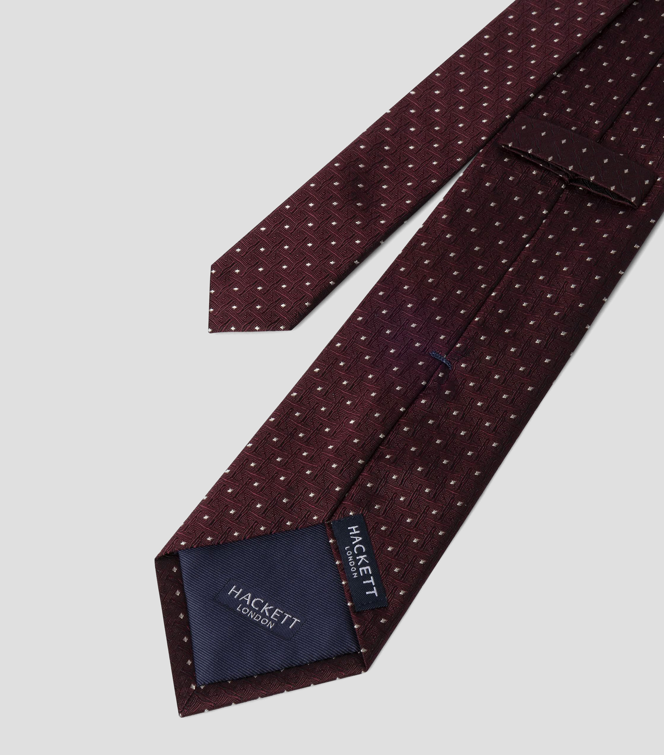 Corbata ancha de seda con polkadots