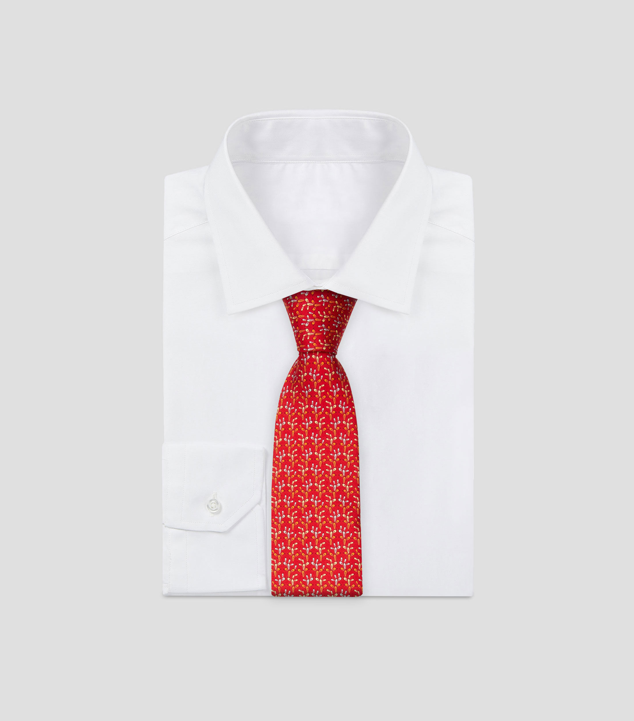 Corbata ancha de seda roja con nopales