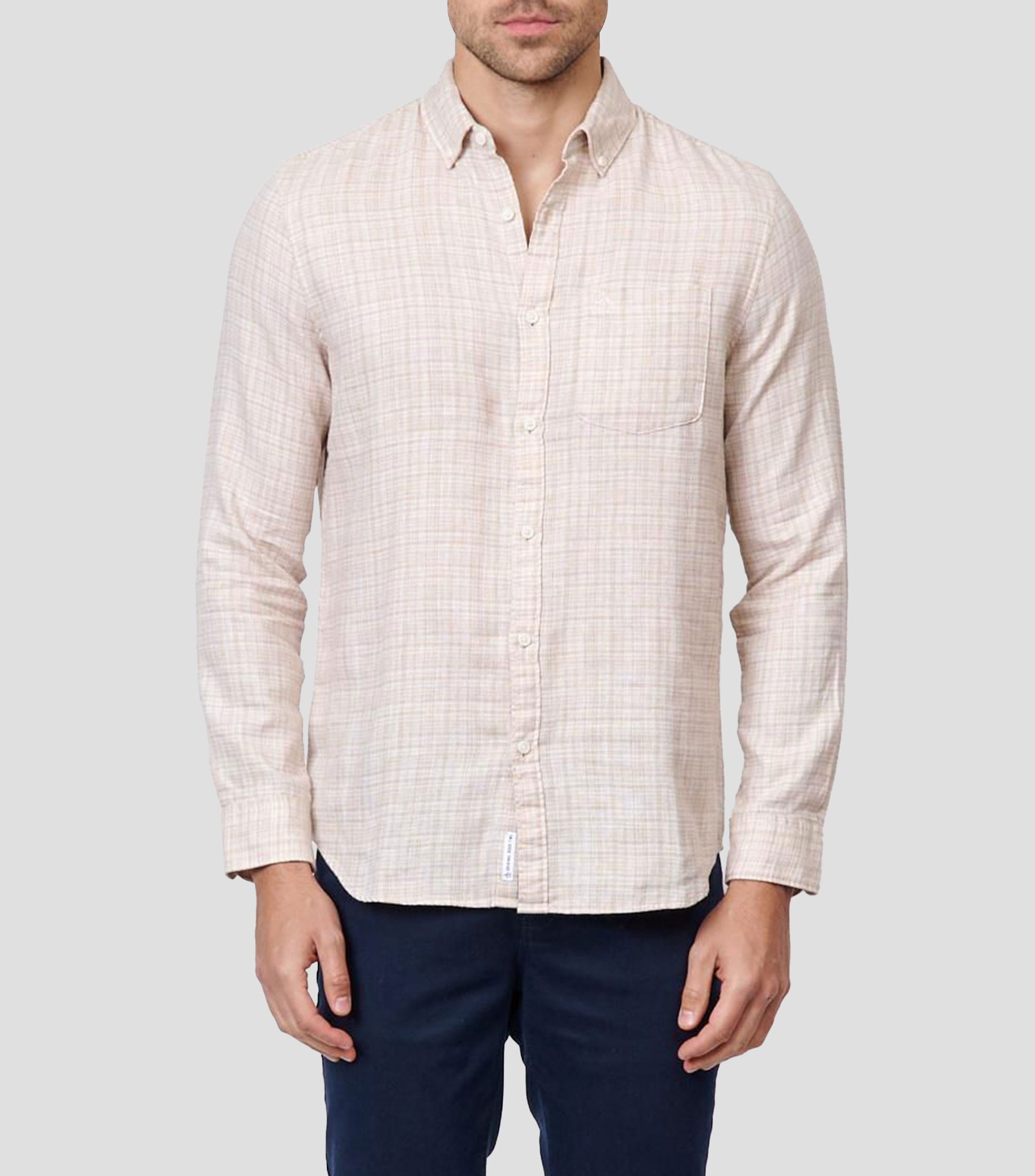 Camisa cuadros manga larga Hombre