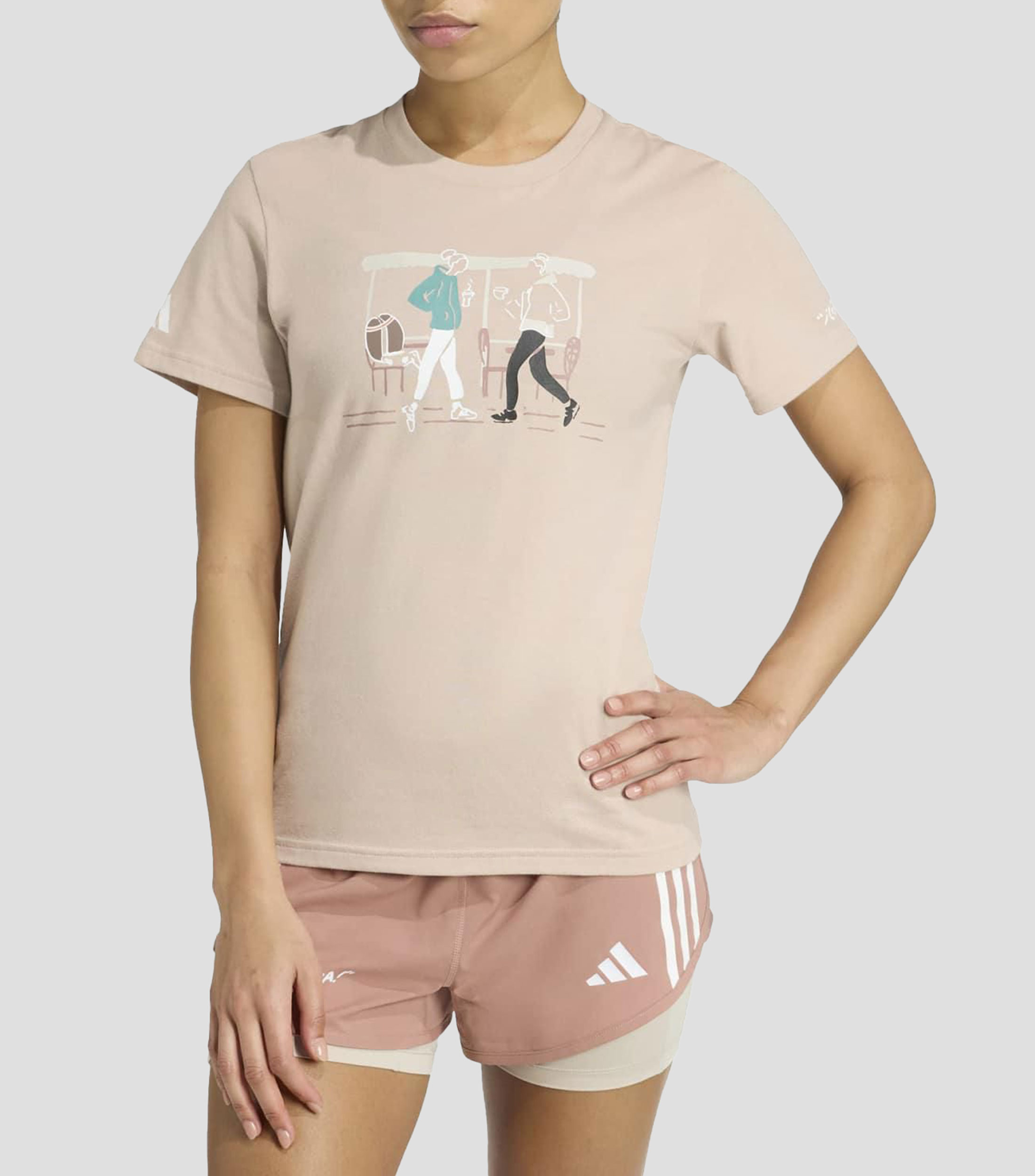 Playera para correr estampada Mujer