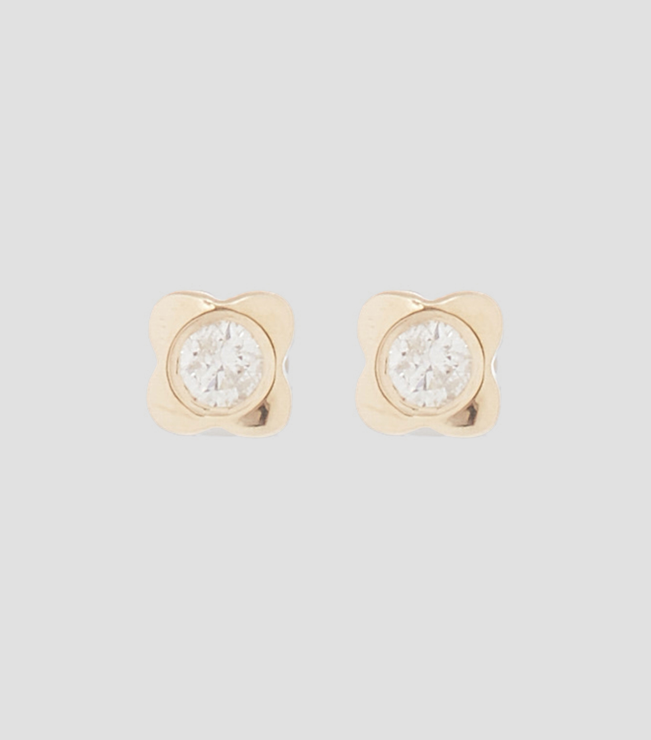 Aretes en oro amarillo de 14 kilates con bolitas Mujer
