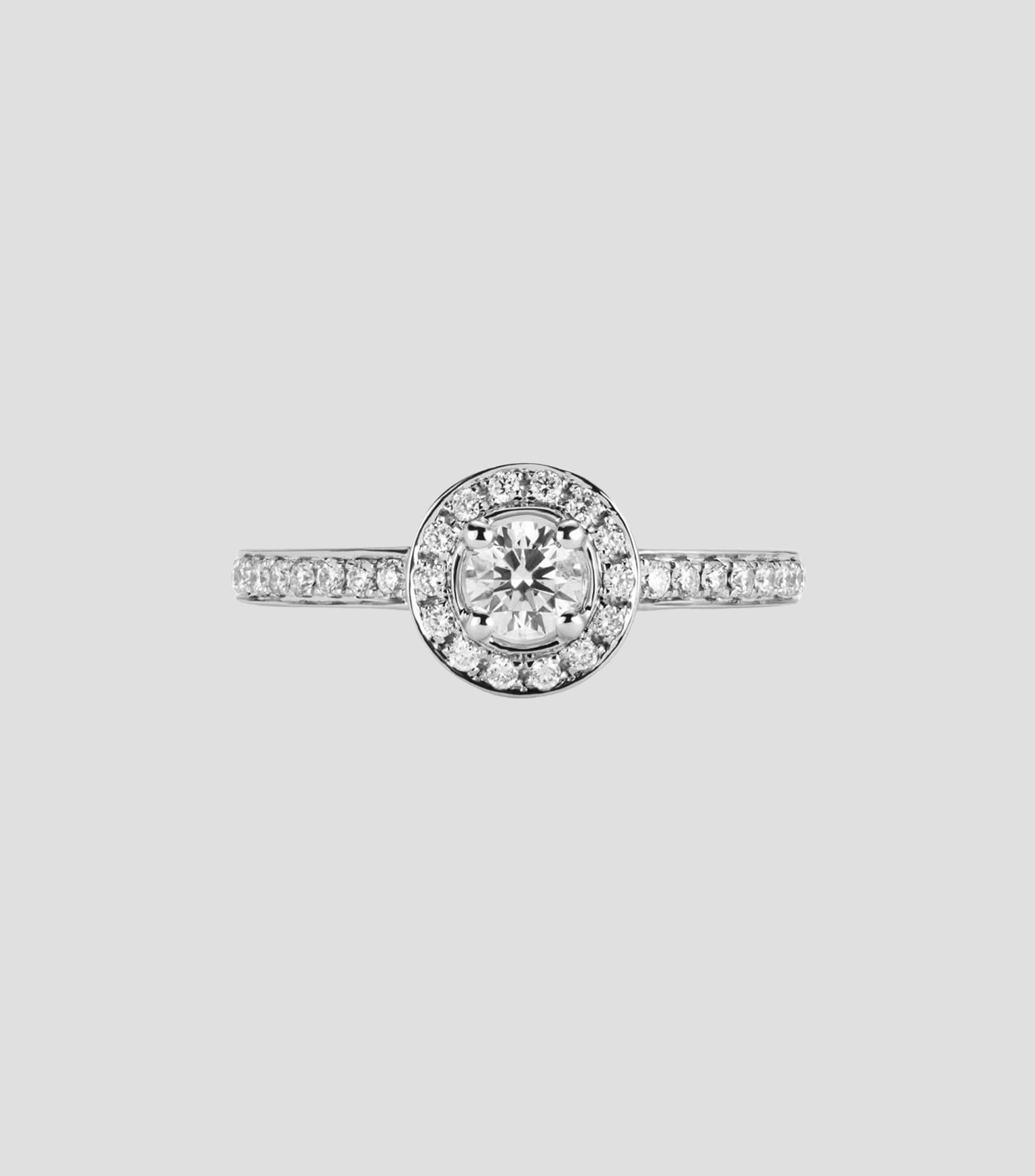 Anillo solitario de compromiso en Oro blanco de 18 Kilates con diamante Mujer