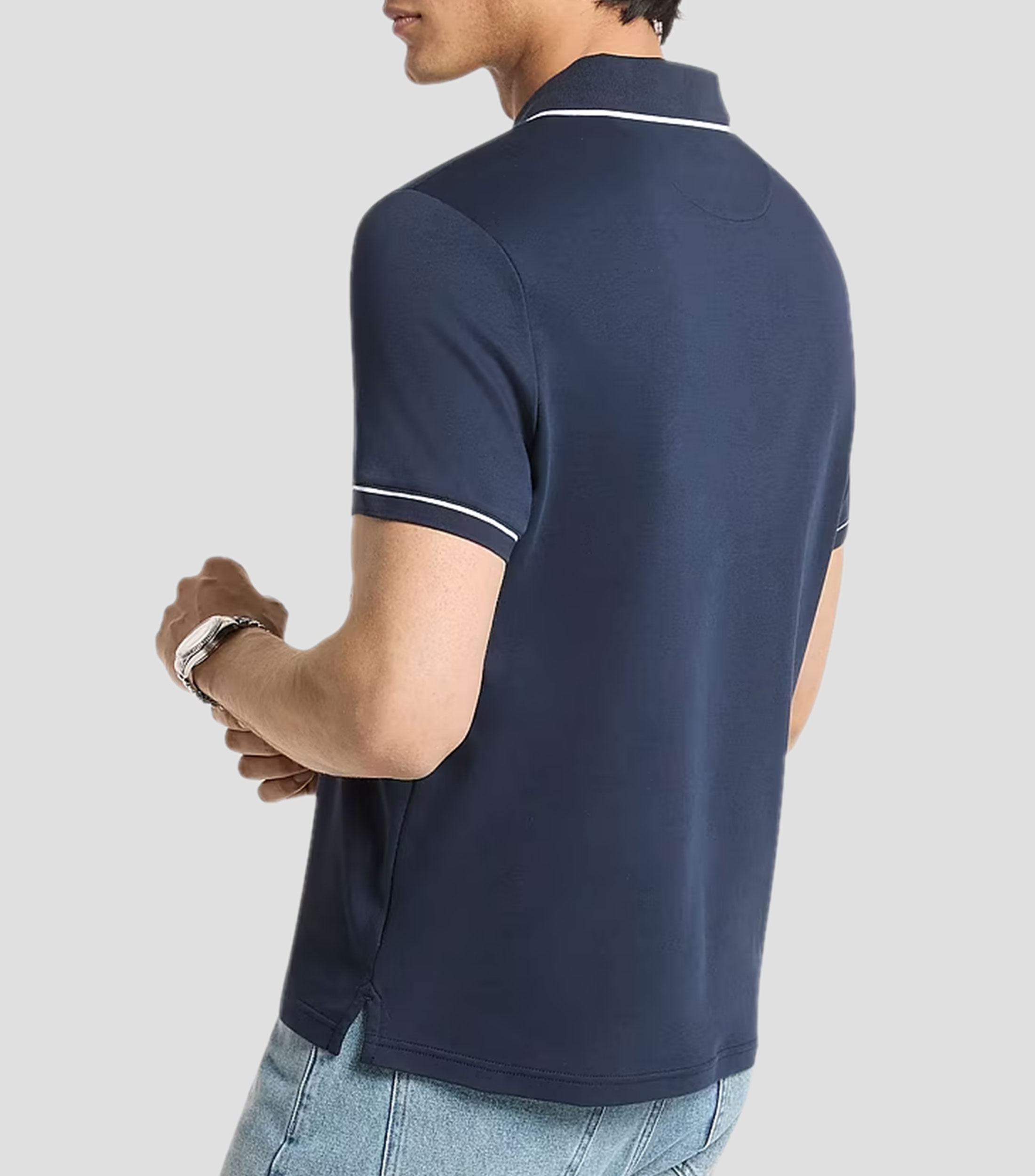 Playera tipo polo manga corta sólido Hombre