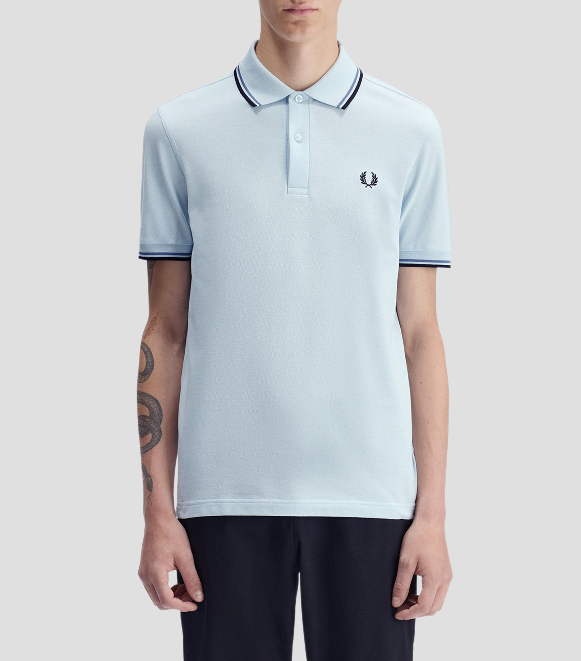 Playera tipo polo manga corta lisa Hombre