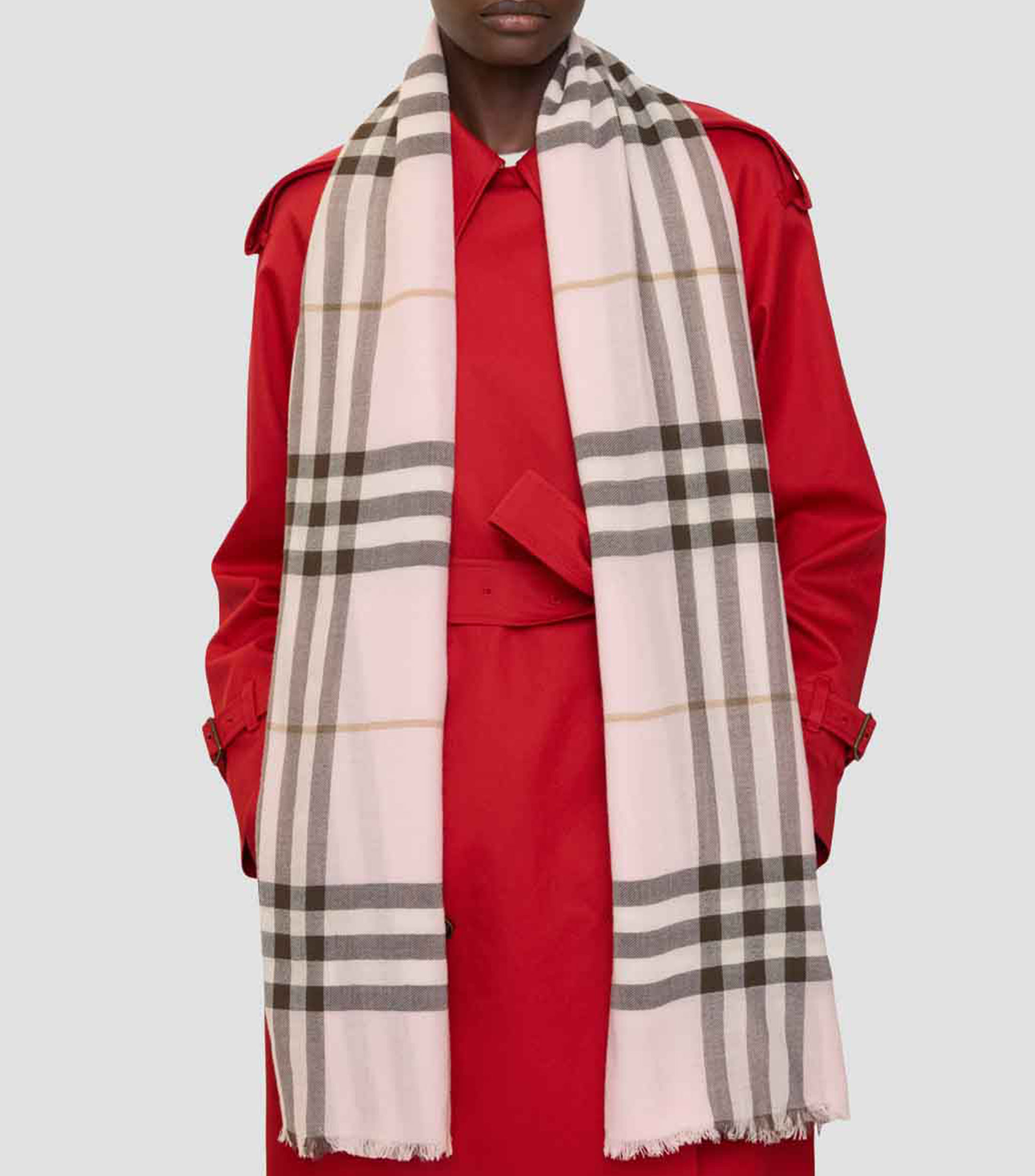 Pañuelo ancho rosa con cuadros Unisex