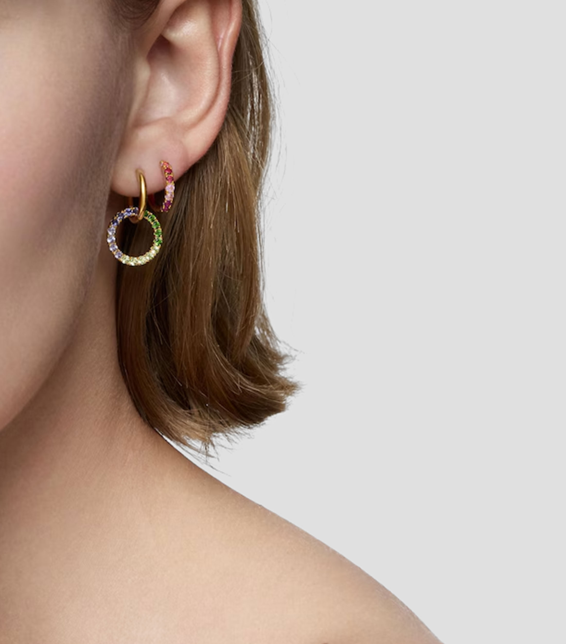 Aretes en Plata con gemas Mujer