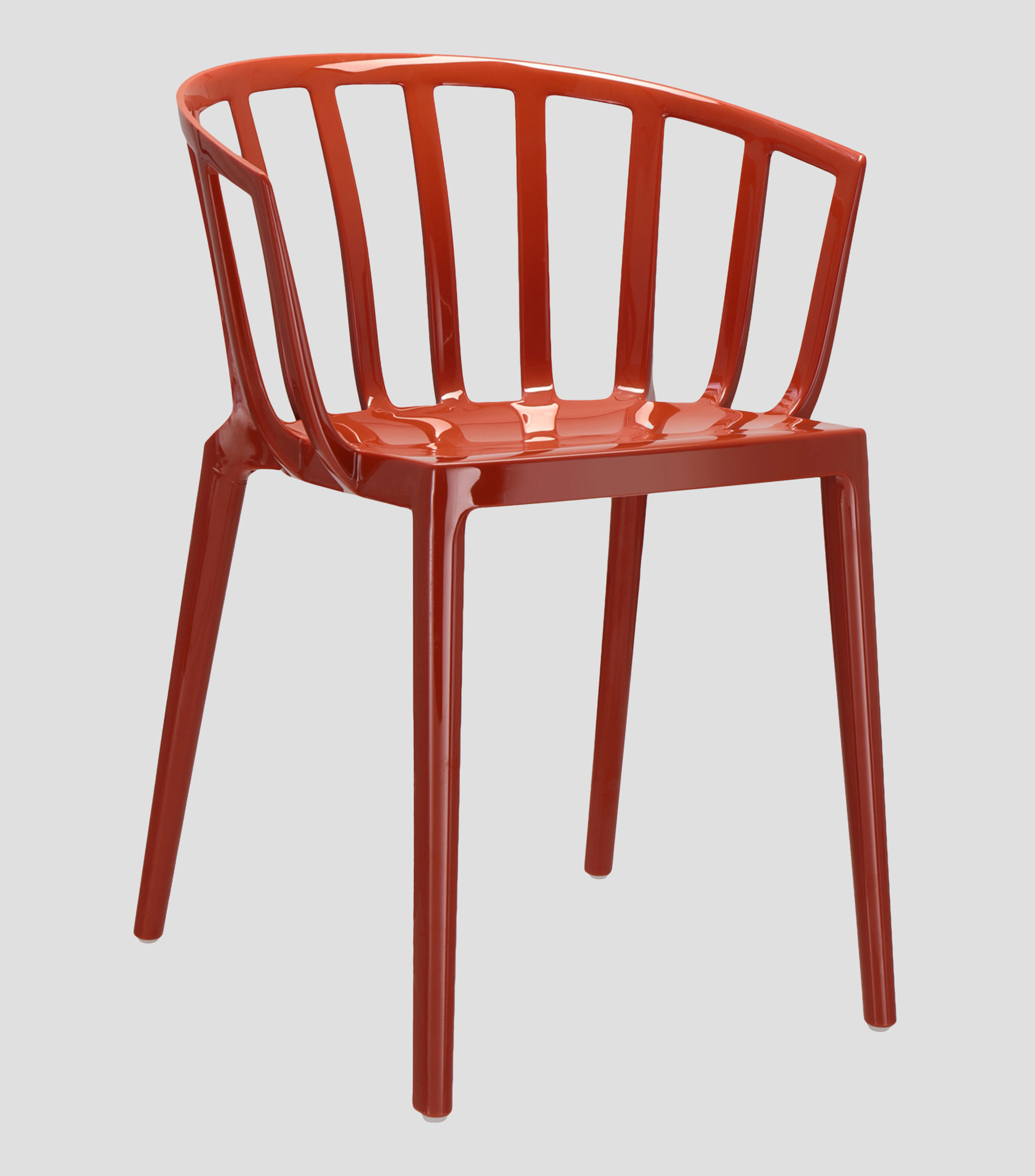 Silla de comedor Venice en policarbonato rojo ladrillo
