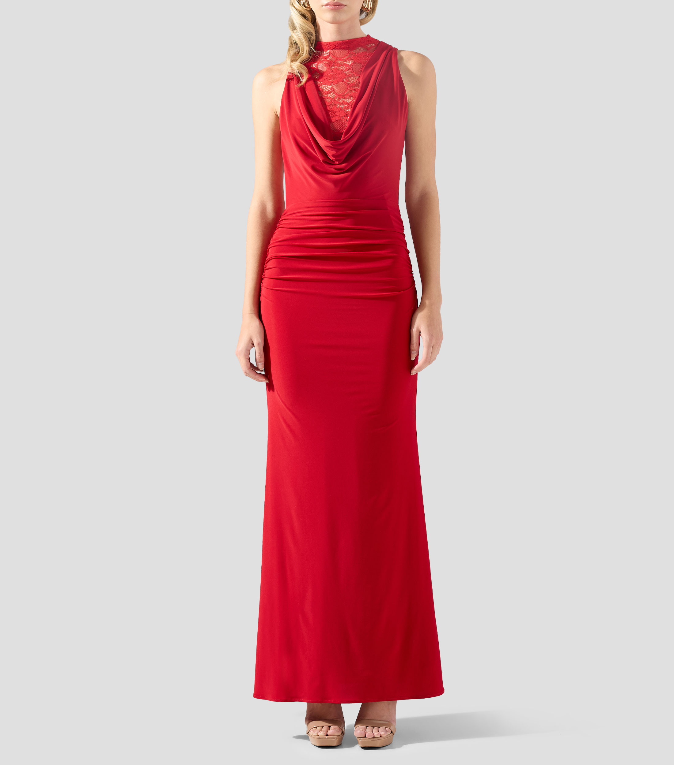 Vestido de fiesta maxi liso Mujer