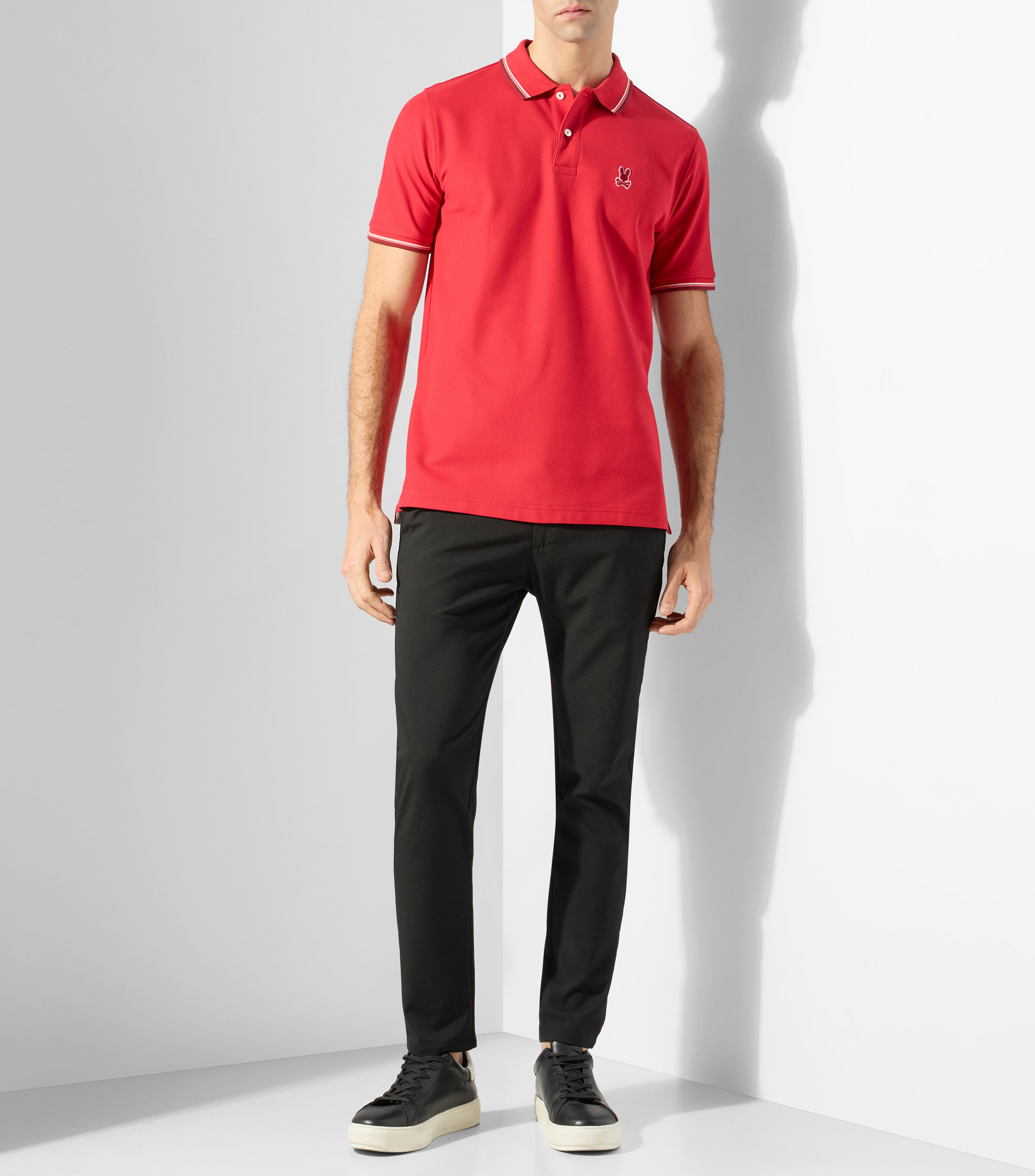 Playera tipo polo manga corta lisa Hombre