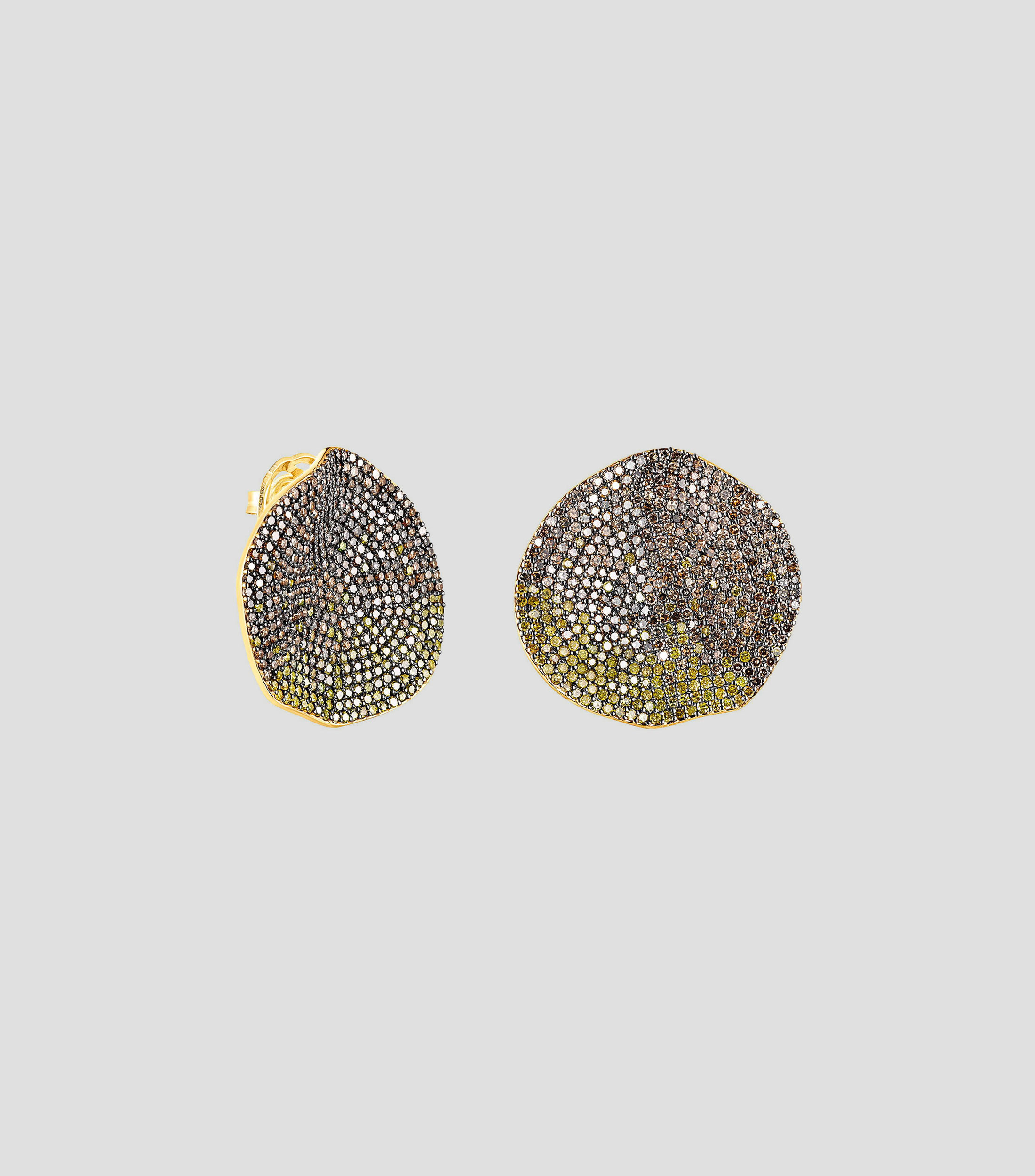 Aretes en oro amarillo 18 Kts Nenufar Mujer