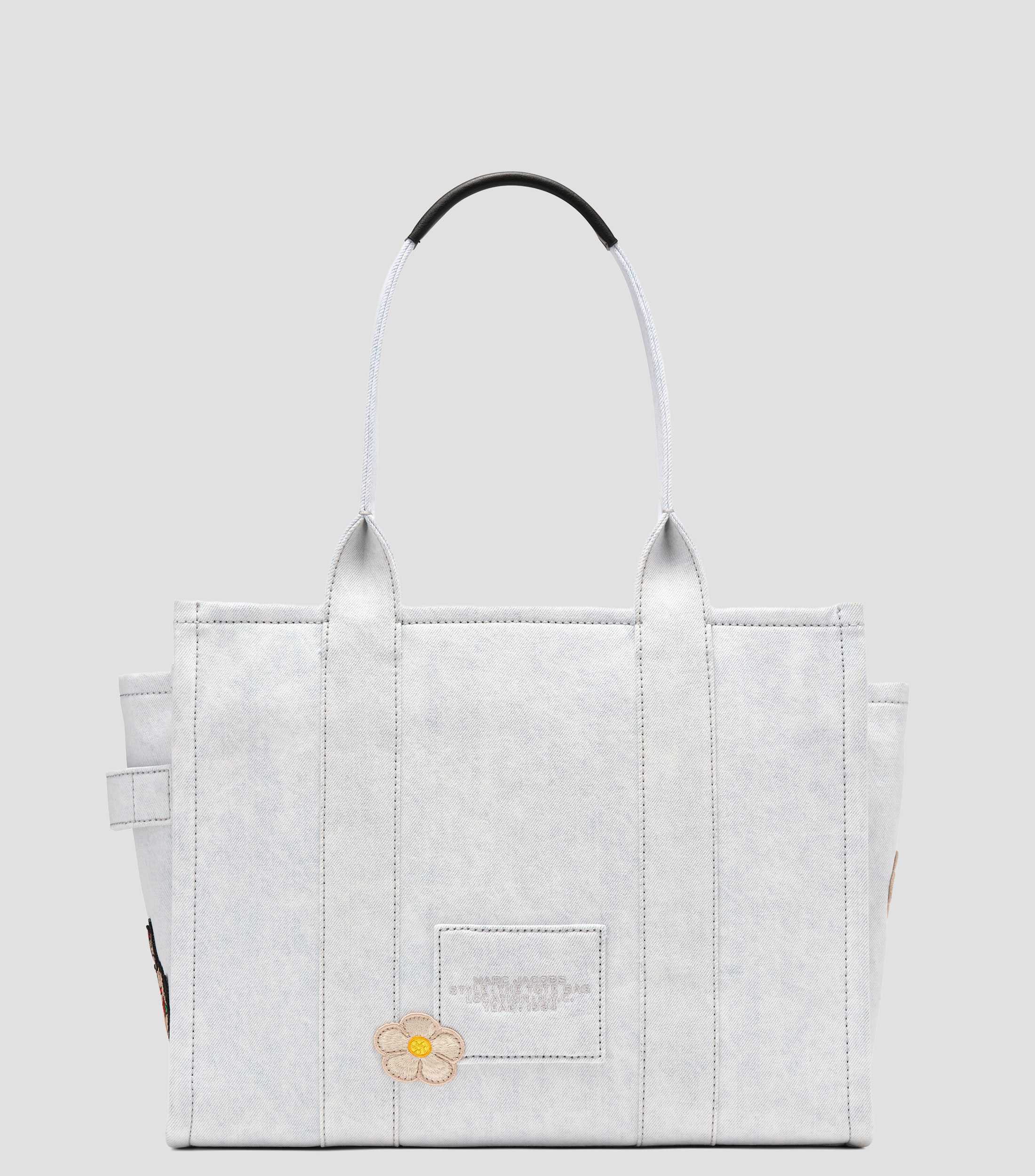 Bolsa tote estampada con parches Mujer