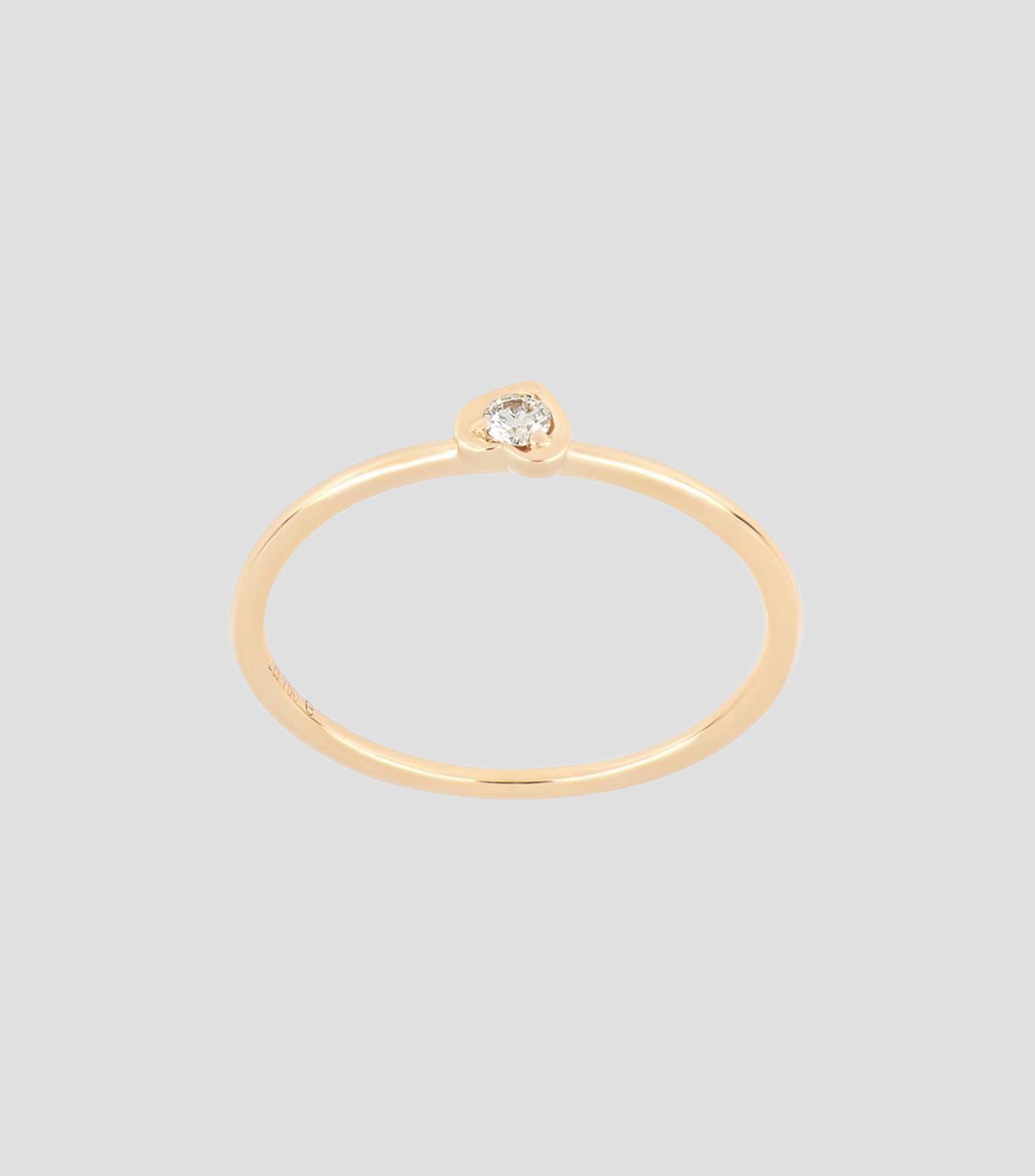 Anillo Corazón en Oro rosa de 14 Kilates con diamante Mujer