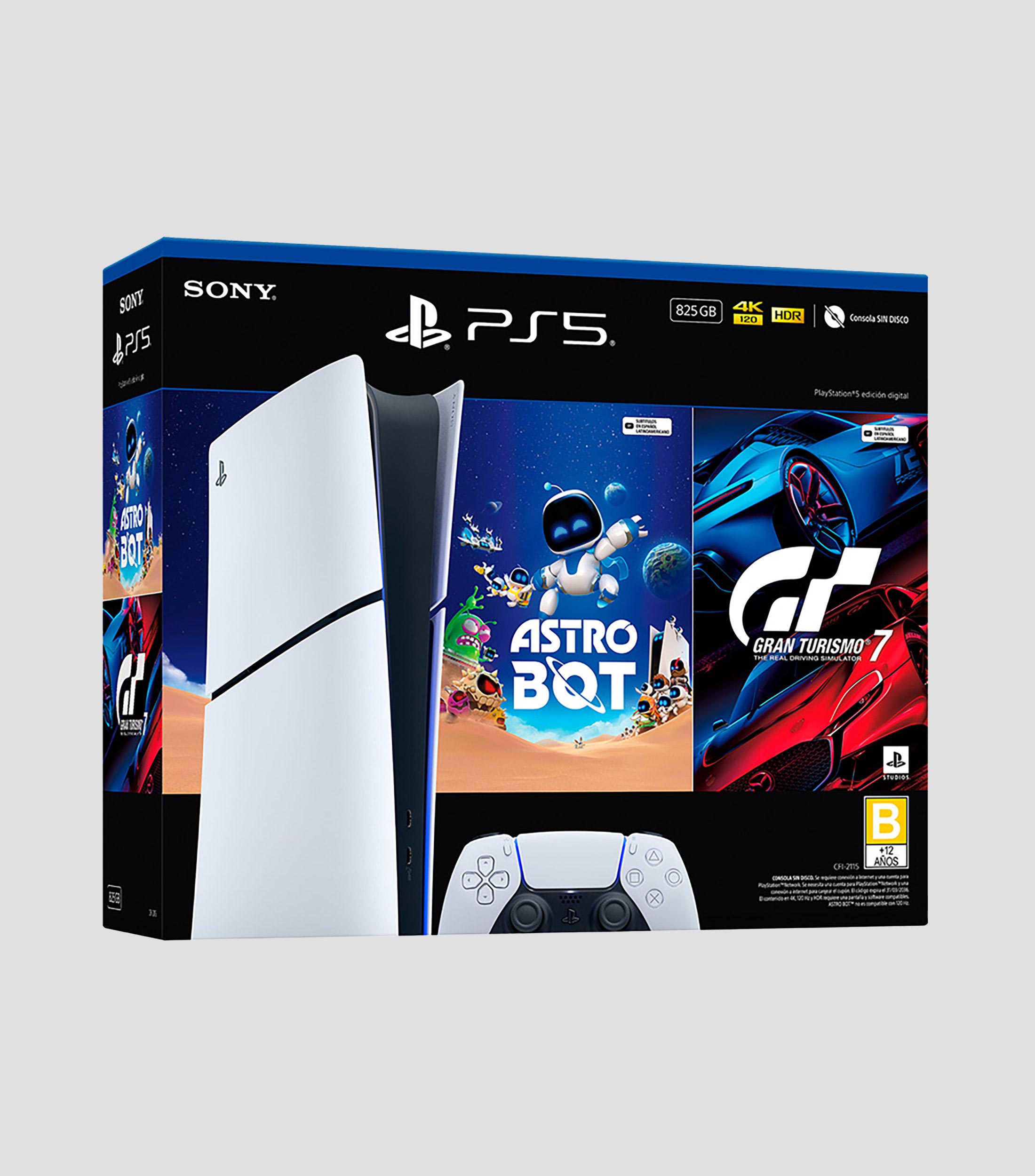 Consola digital PS5 825 GB con Astro Bot + Gran Turismo 7