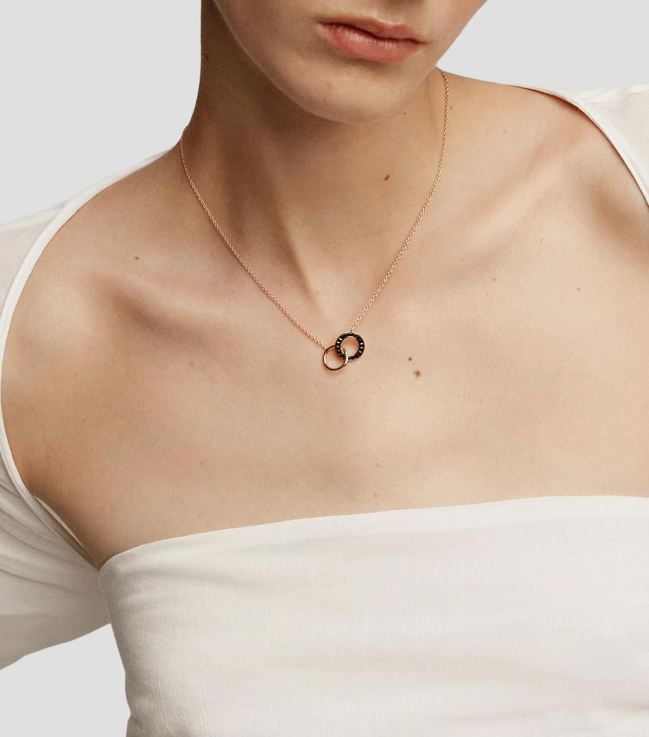 Collar de plata .925 con círculos y espinelas Mujer