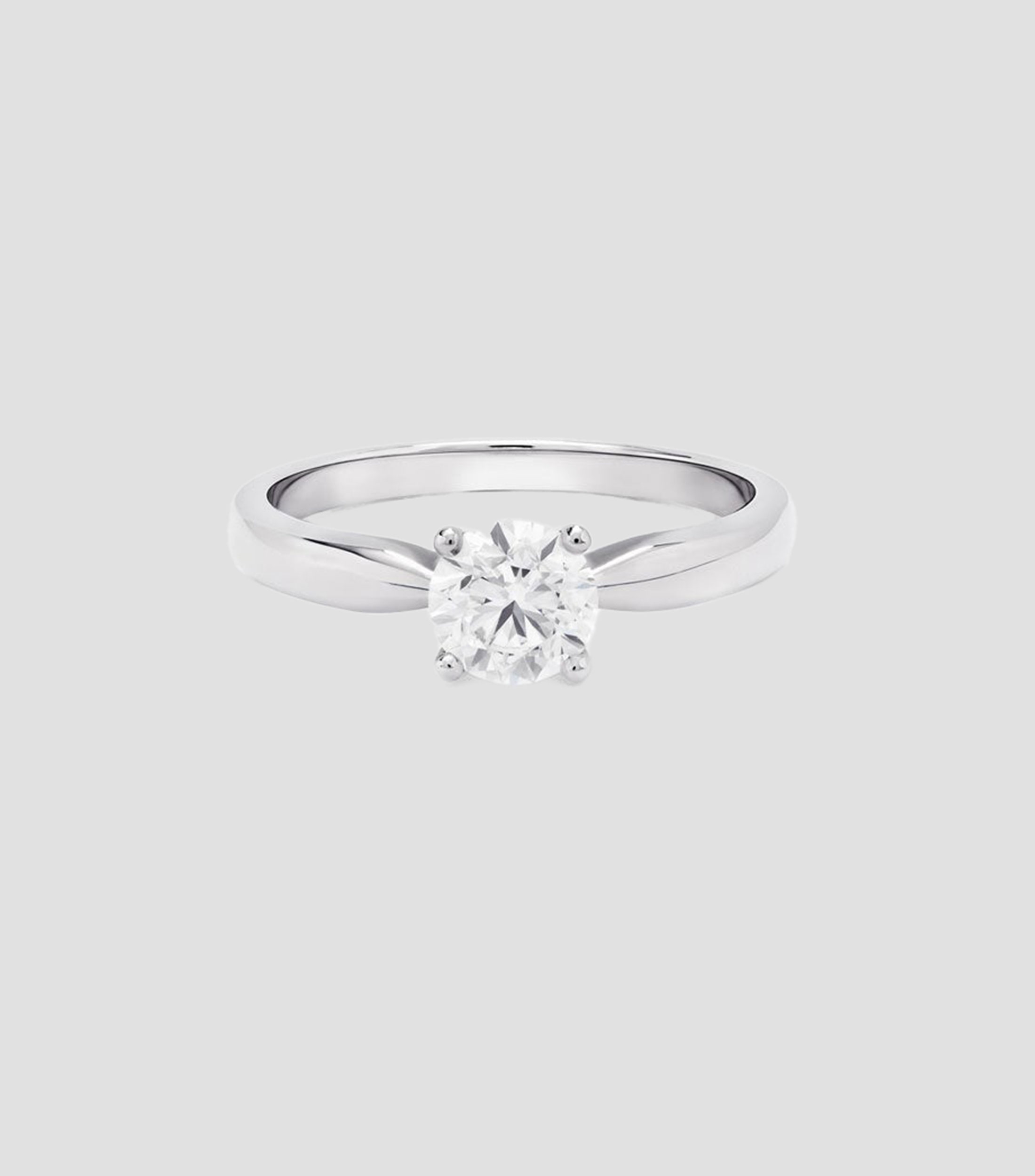 Anillo Solitario en oro blanco 18 Kilates con diamante Mujer