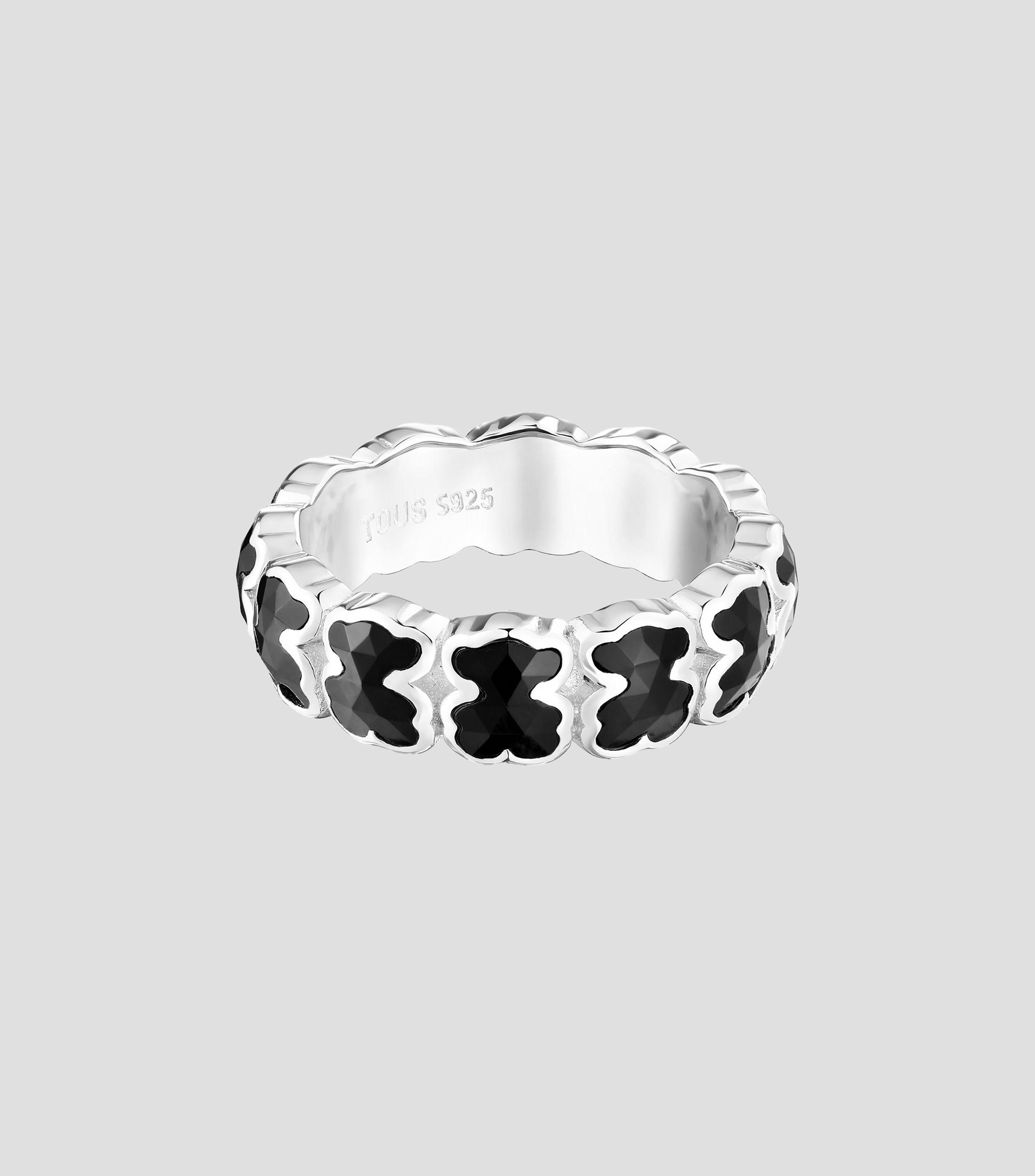 Anillo en plata Icon Color con ónix Mujer