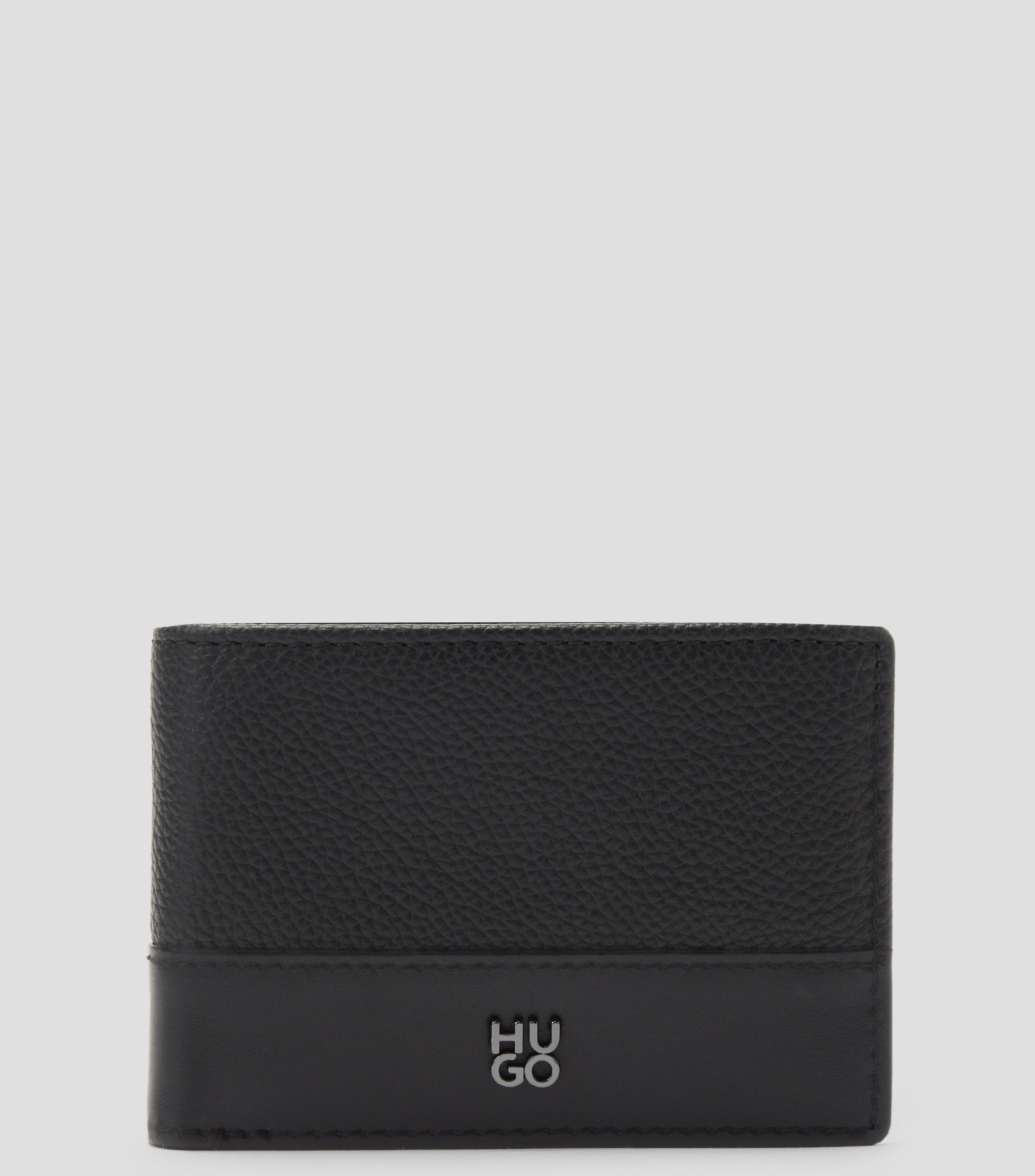 Cartera bifold en piel vacuna con microdiseños Hombre