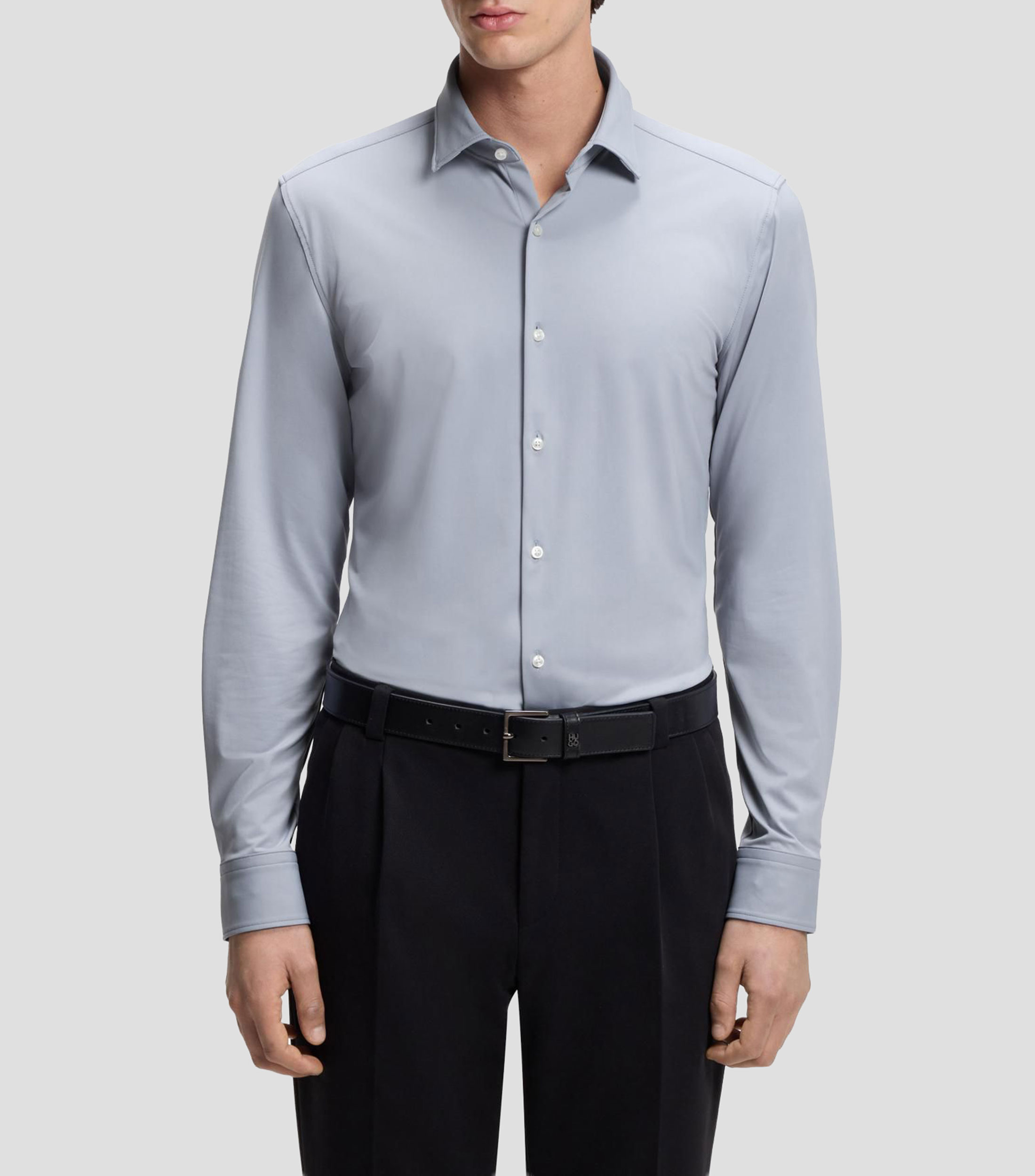 Camisa slim de punto elástico técnico Hombre