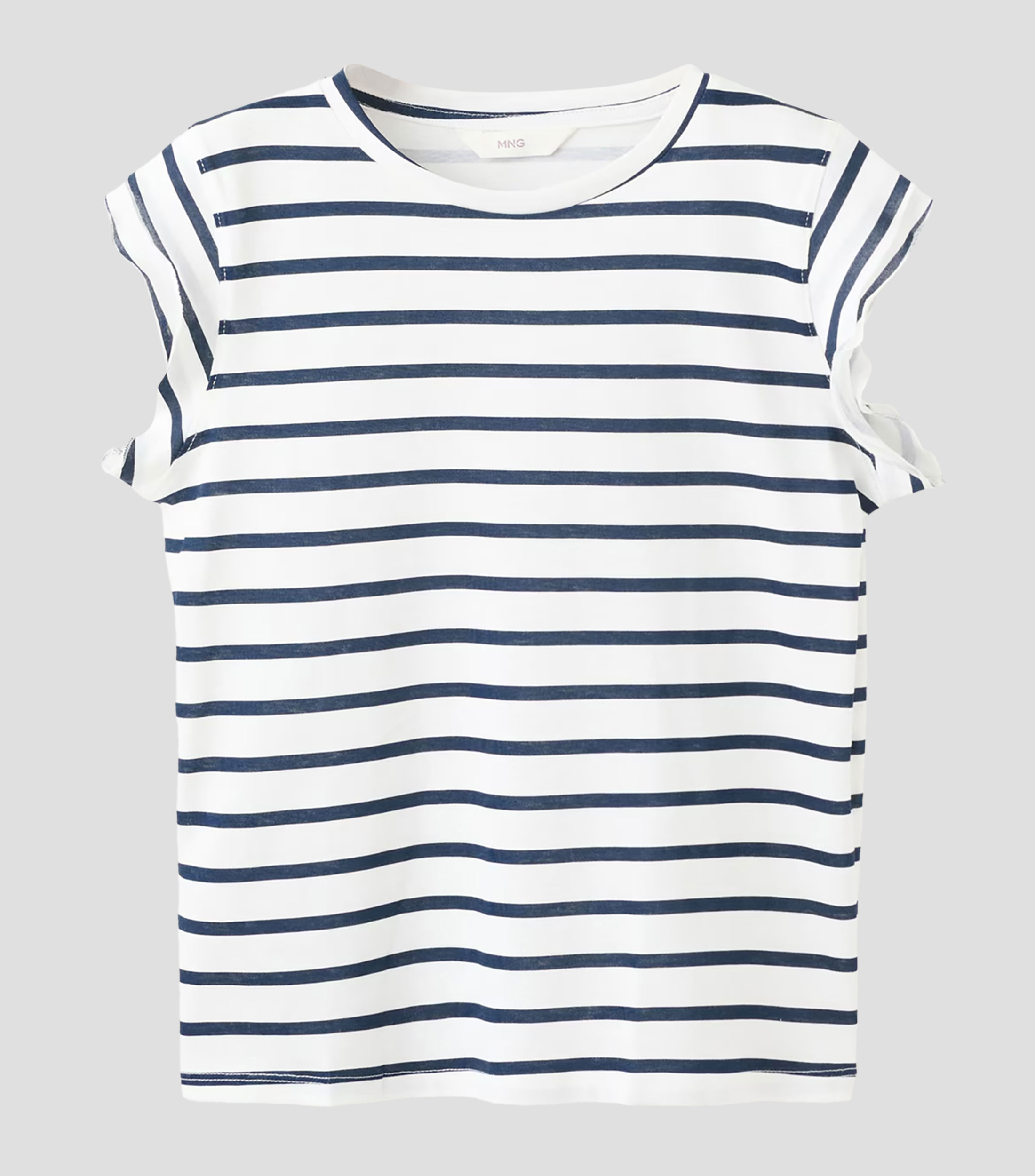 Playera cuello redondo manga corta de rayas Niña