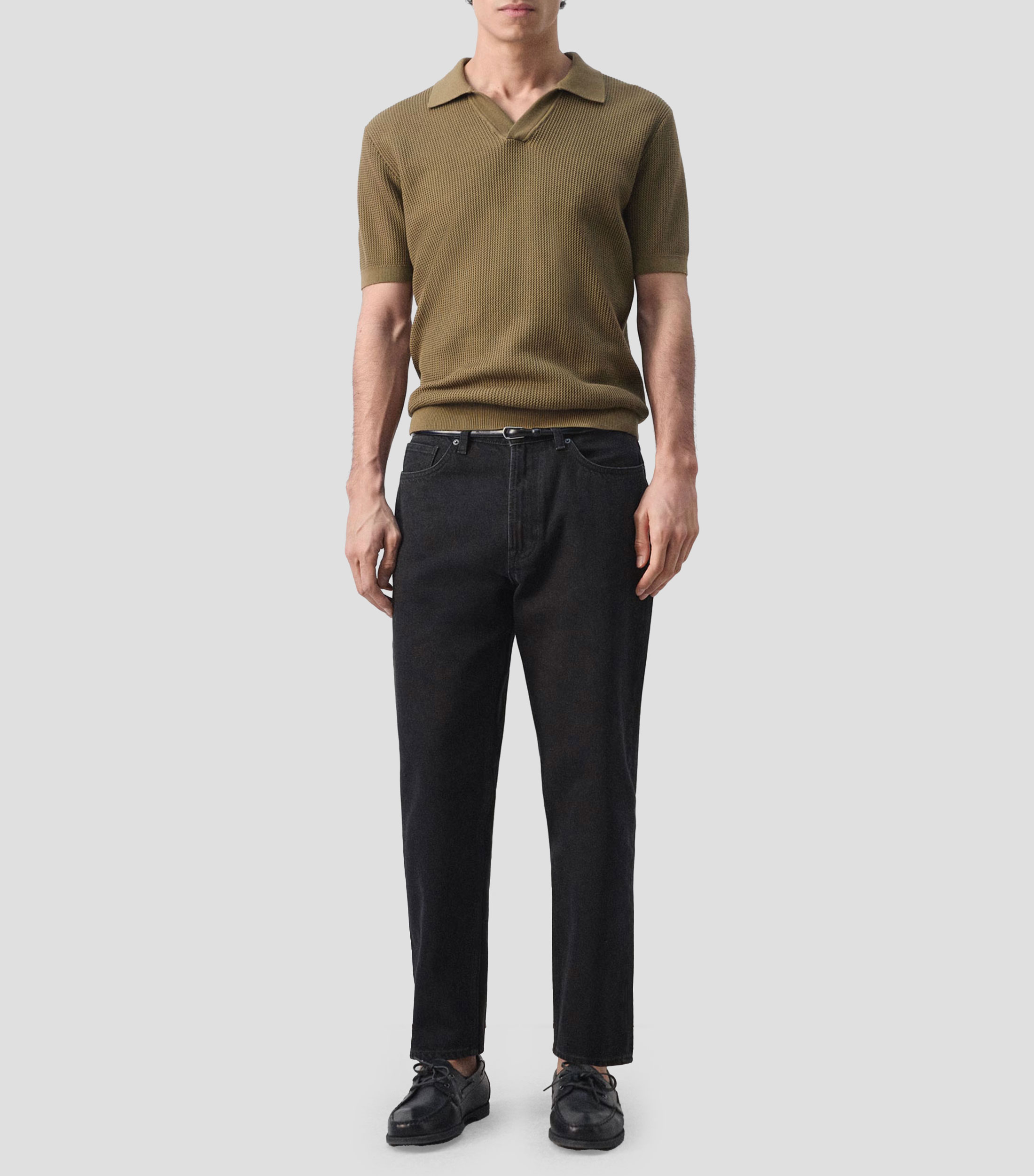 Playera tipo polo manga corta lisa Hombre