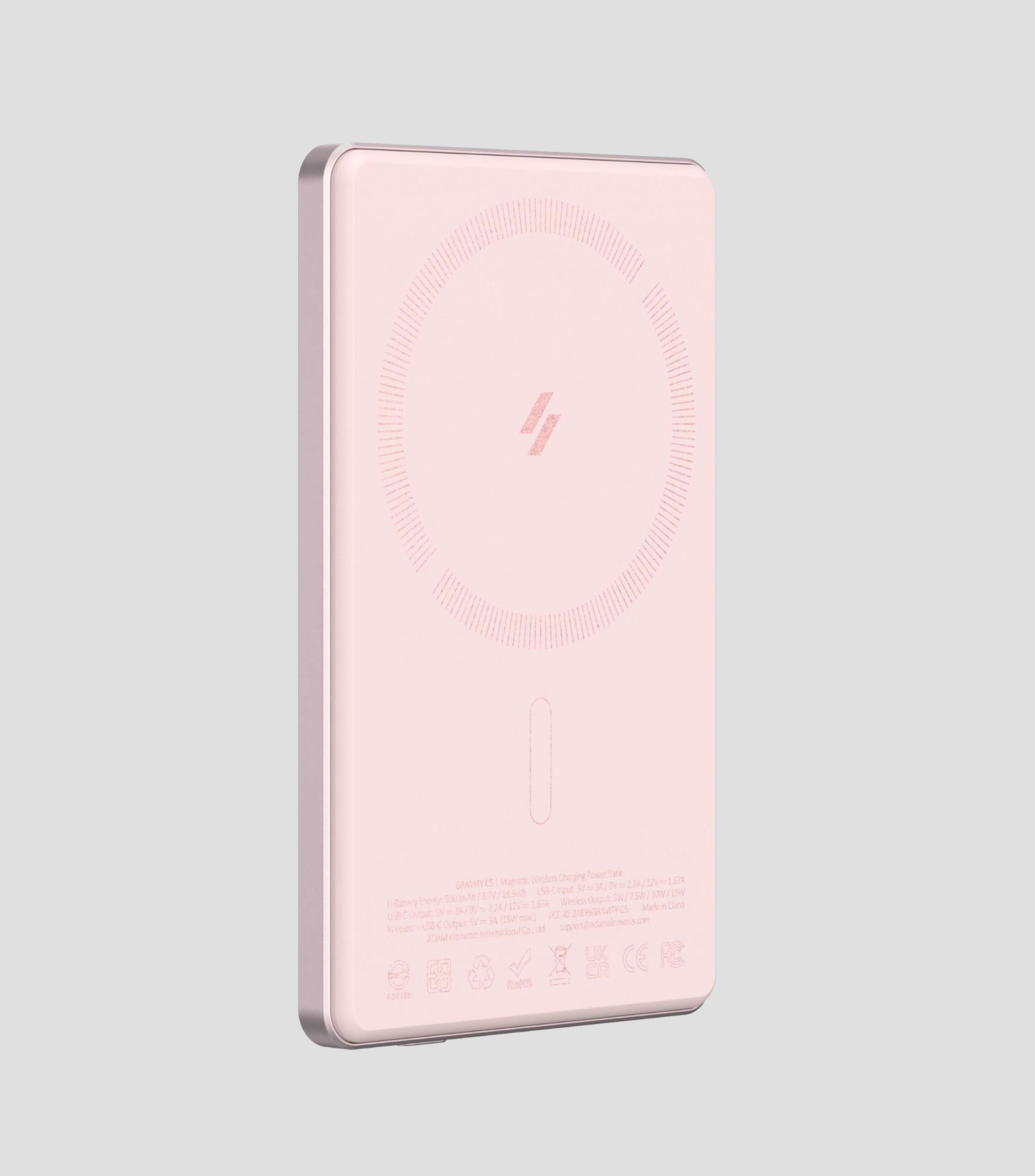 Bateria Portatil Magnetica GRAVITY C5 5,000 mAh Rosa