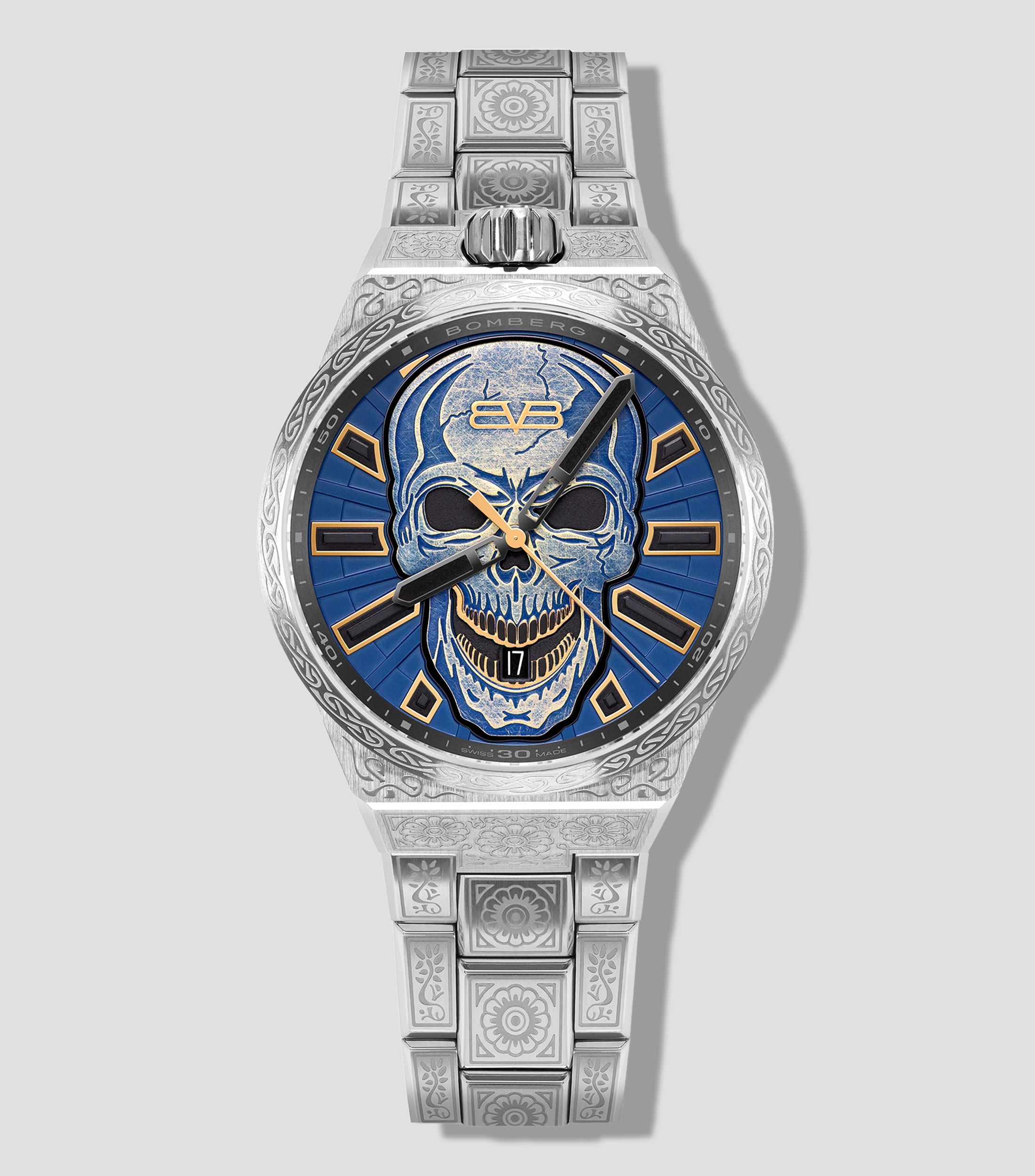 Reloj para Hombre Bolt-68 Neo Skull Iconic casual Azul, Plateado