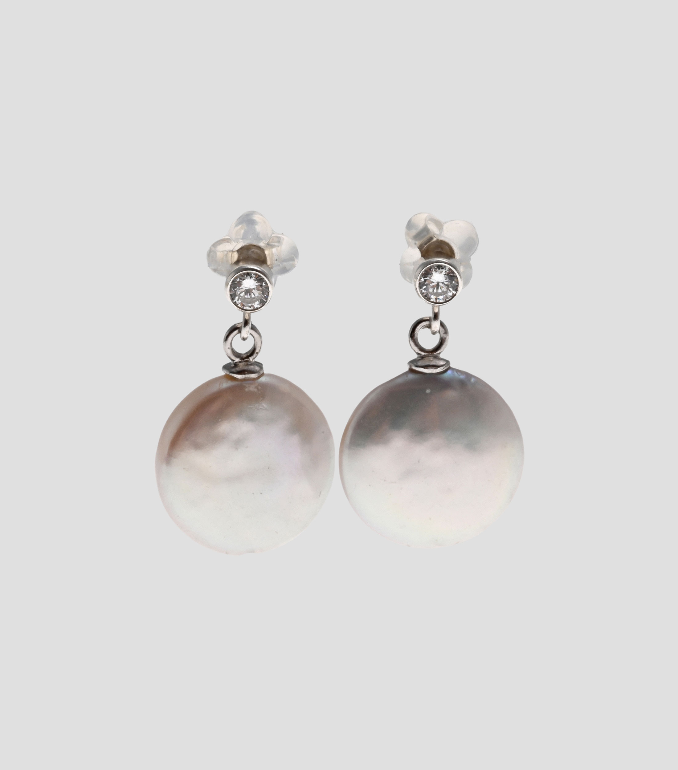 Aretes en plata con perla Mujer