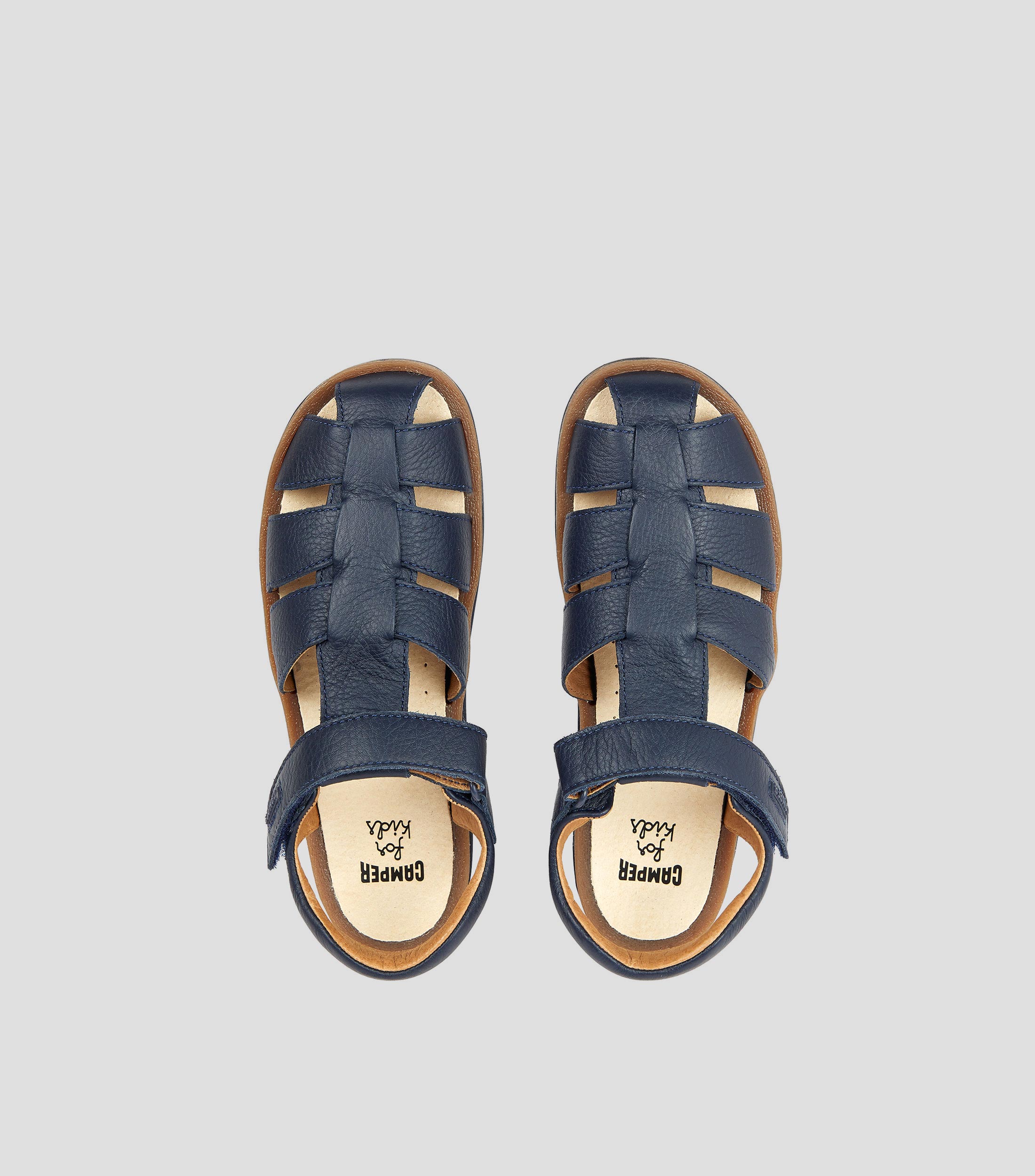 Sandalias planas azules en piel Niño