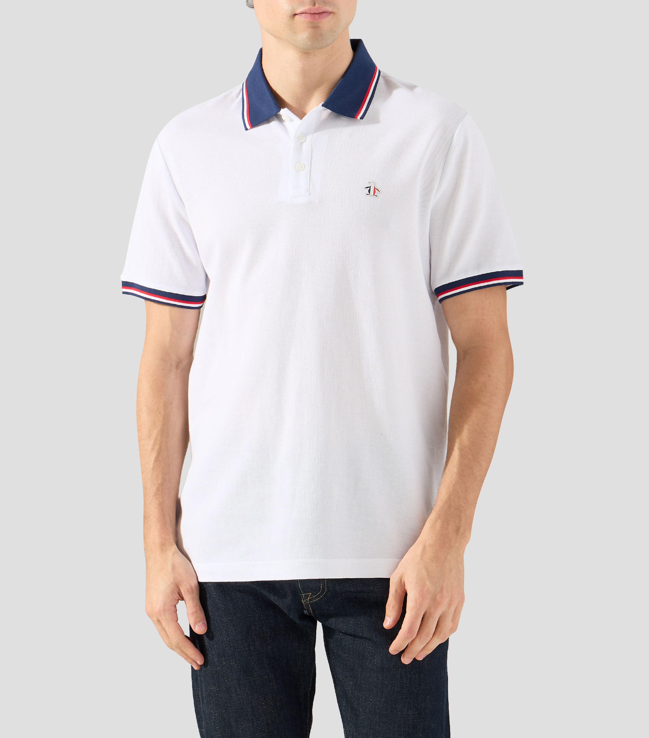 Playera tipo polo con manga corta lisa Hombre