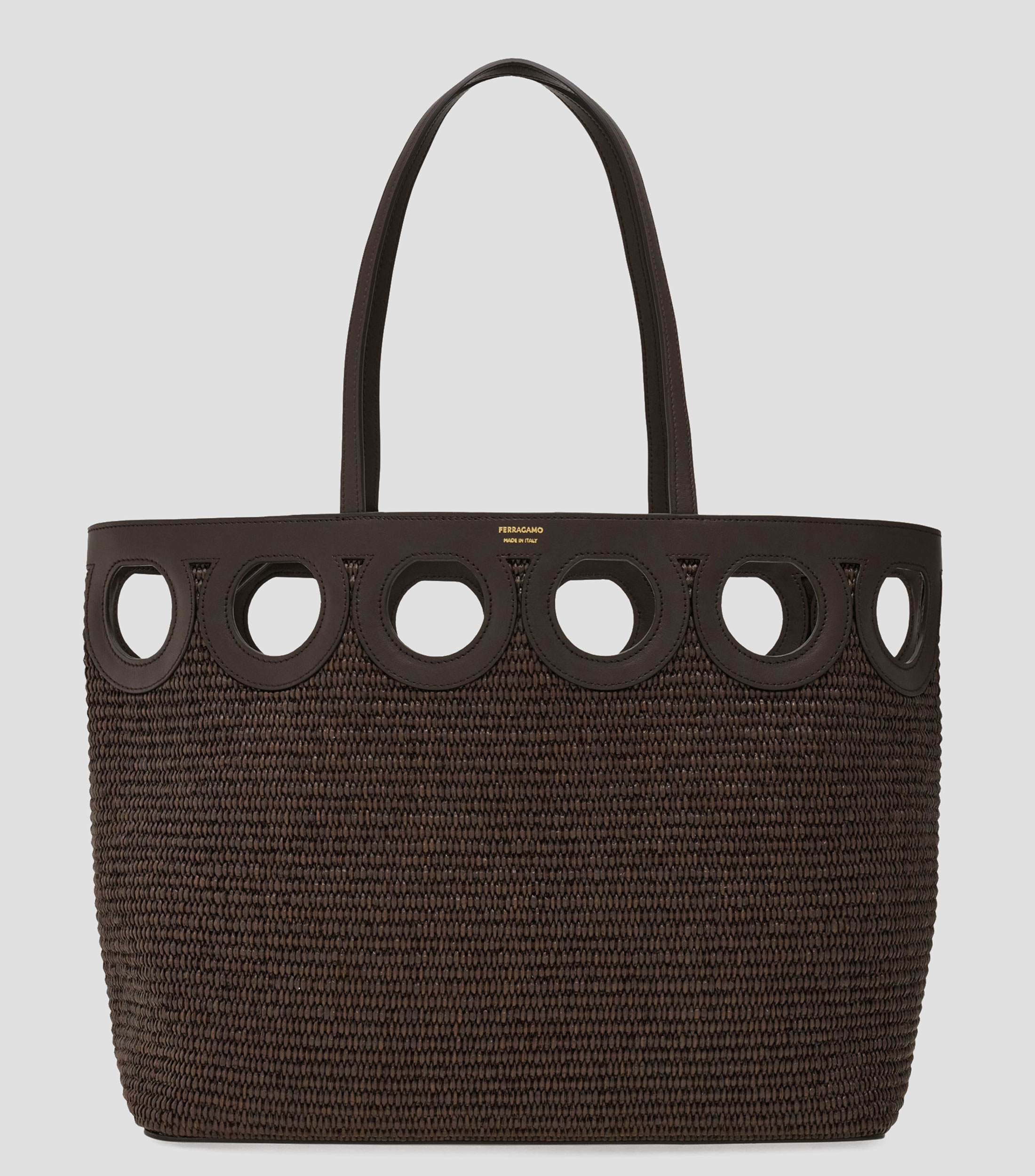 Bolsa tote con contorno Gancini