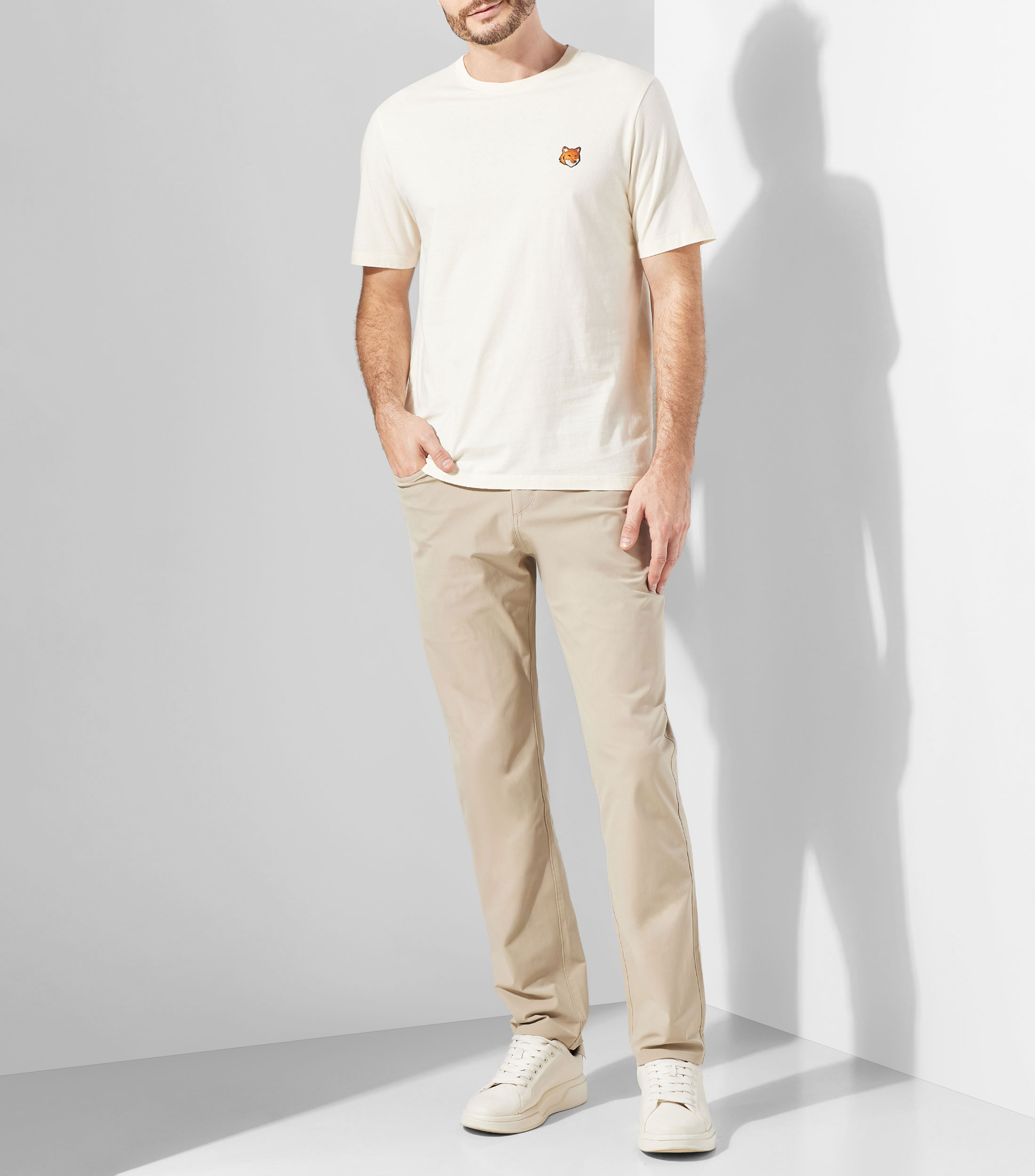 Playera cuello redondo manga corta lisa Hombre
