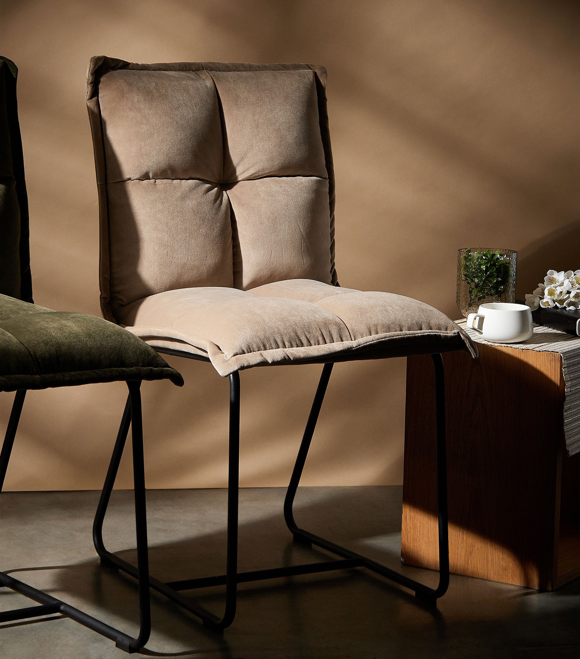 Silla Cloud Terciopelo Beige