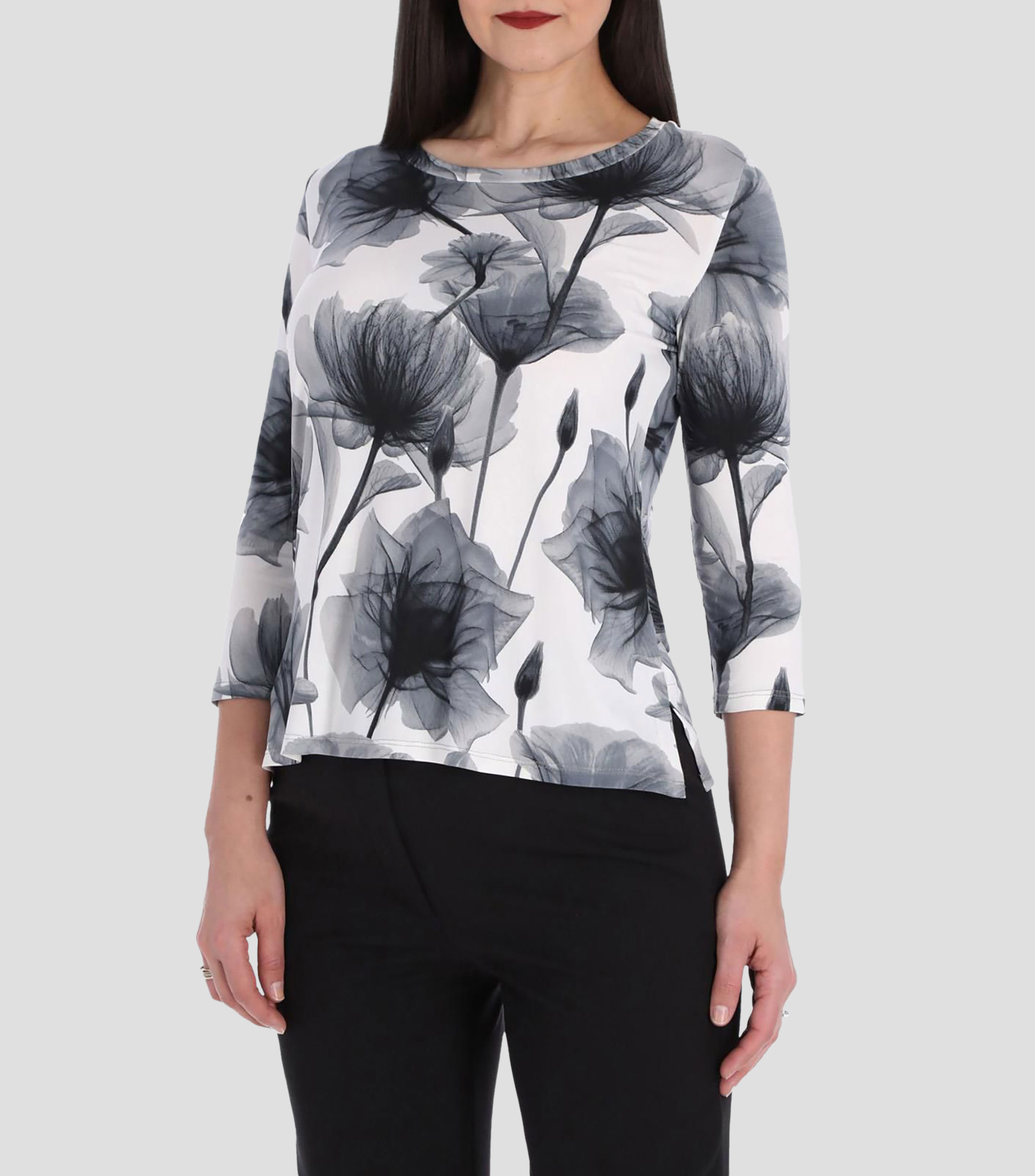 Blusa estampada manga 3/4 Mujer