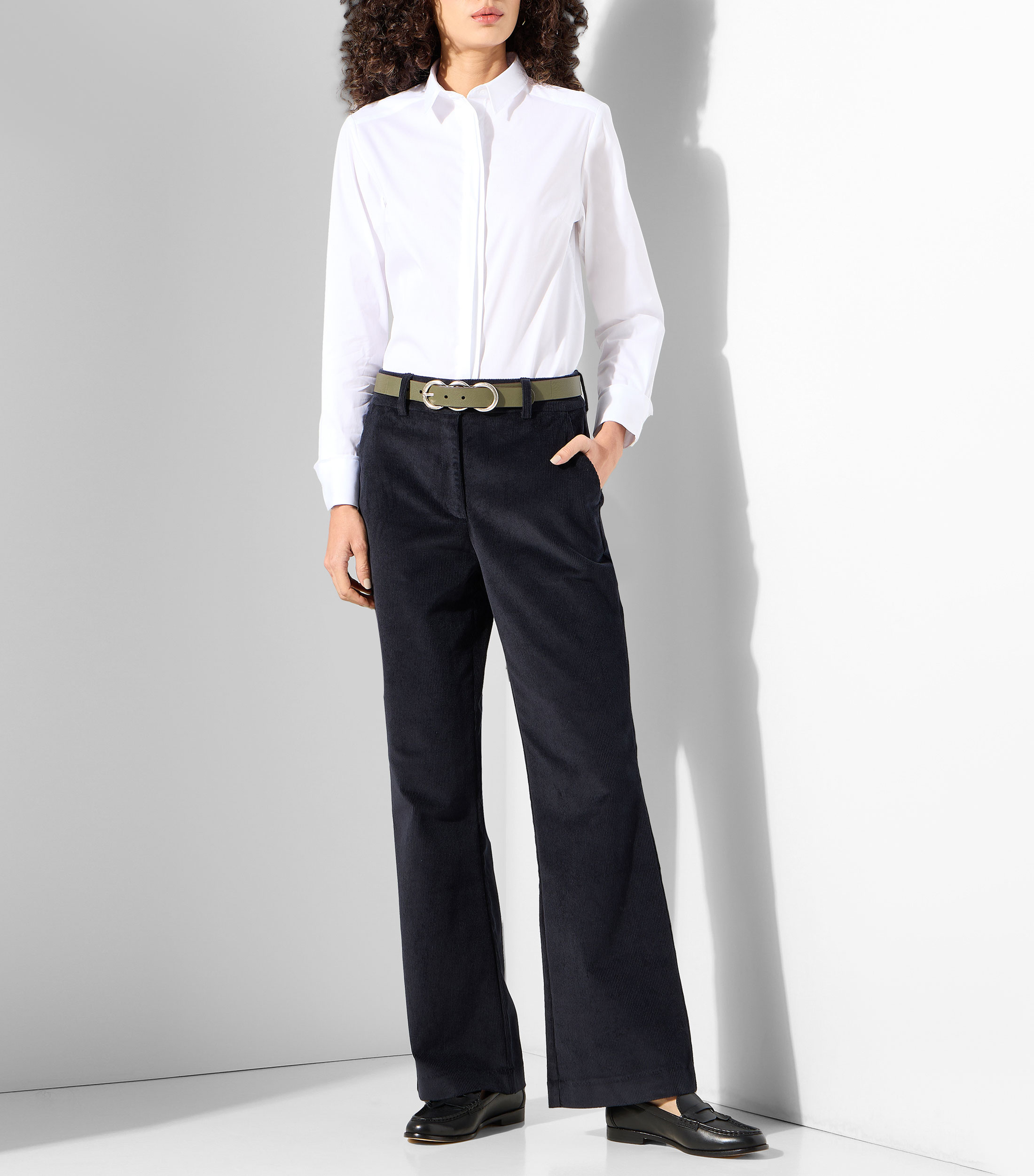 Camisa lisa manga larga Mujer